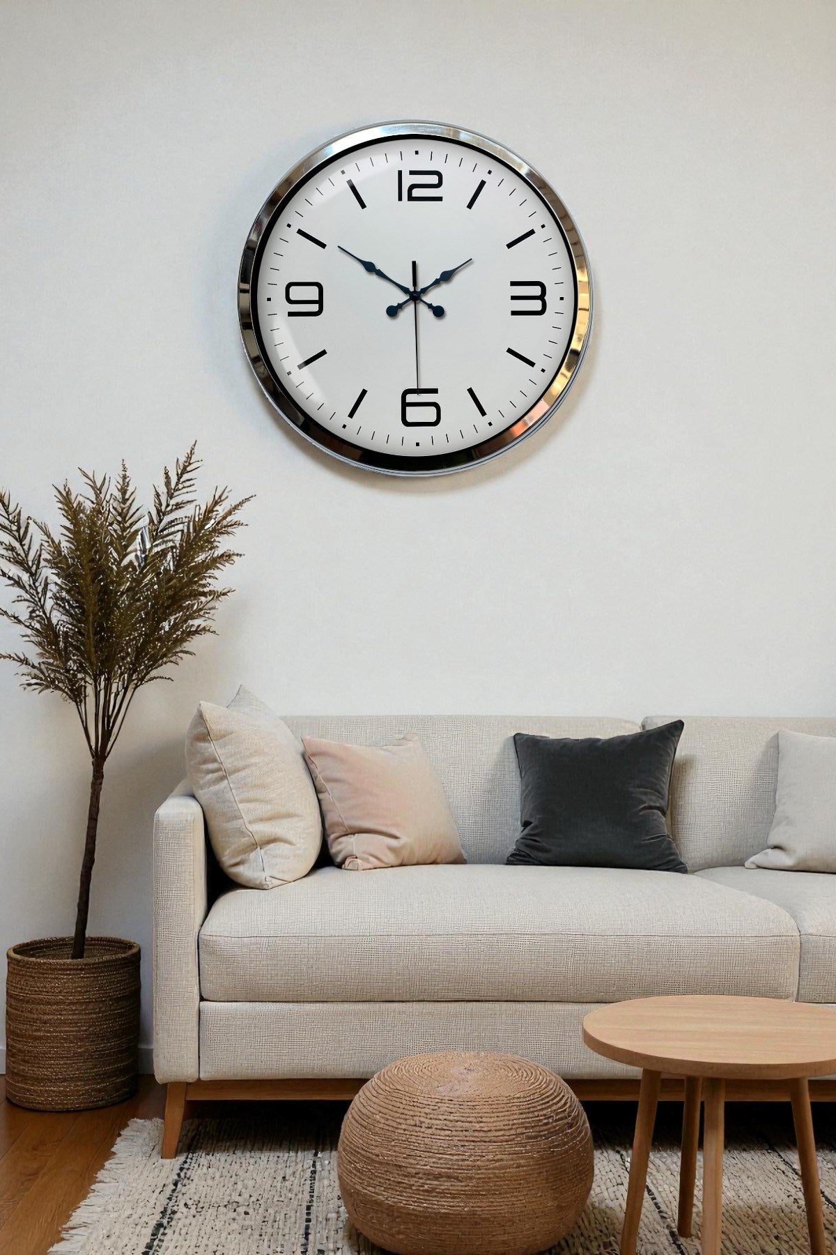 Zentime Prestij Krom Metal 40 Cm Duvar Saati