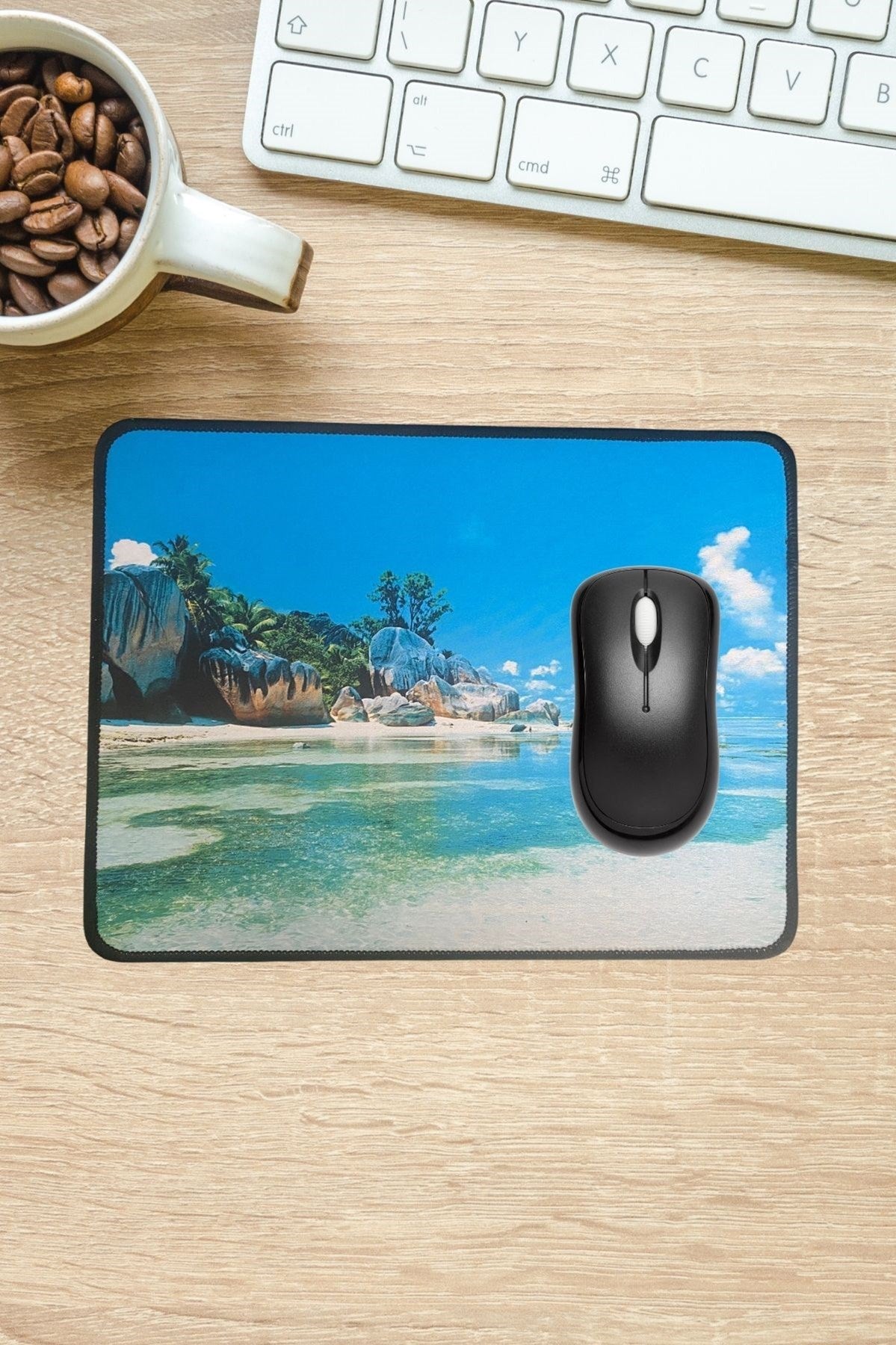 ANKAVERSE® 25x32 cm Küçük Boy Mouse Pad Manzara Ada