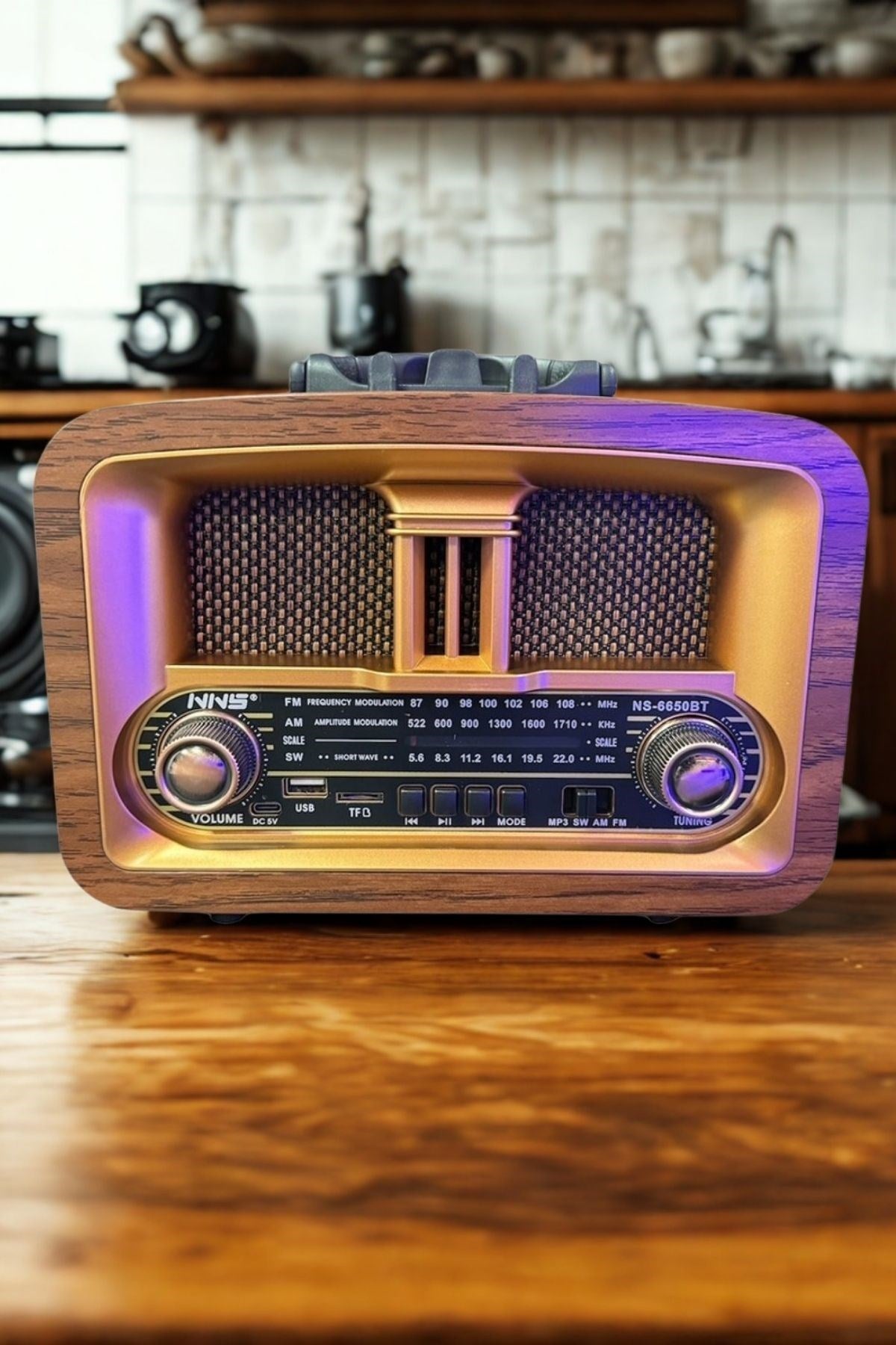 ANKAVERSE® Taşınabilir Klasik AM/FM/SW  Retro Ev Radyo USB ile Şarj Olabilen Retro Radyo