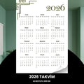 Takvim 2026 Premium A3 300 Gr Dijital Baskı Beyaz