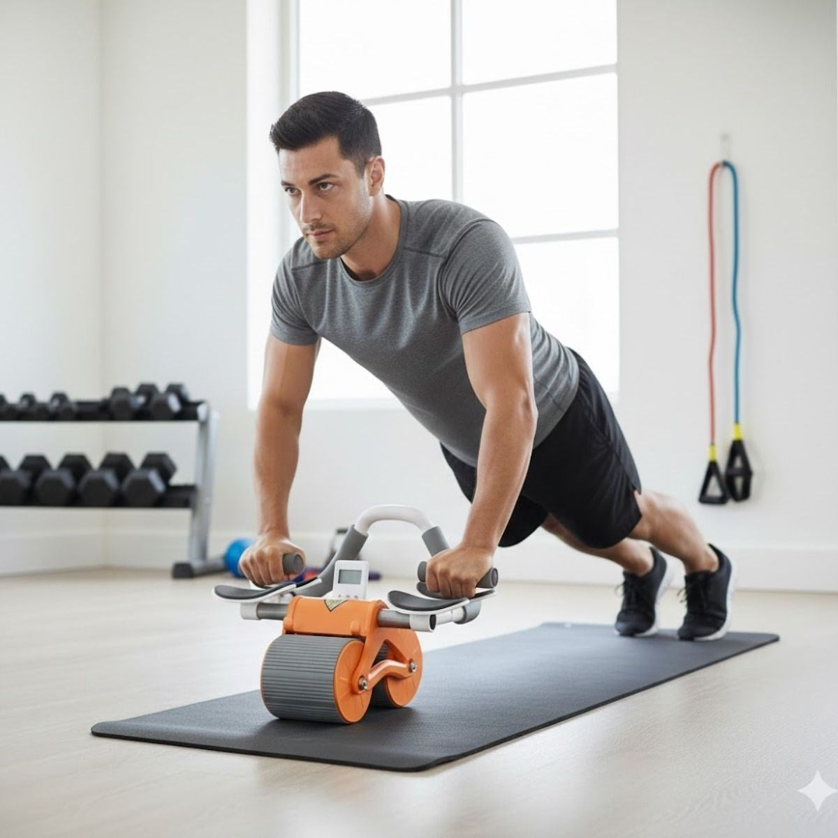 ANKAVERSE® Dijital Sayaçlı Çek-Bırak Mekik Aleti – Karın ve Core Güçlendirici Evde Spor Aleti
