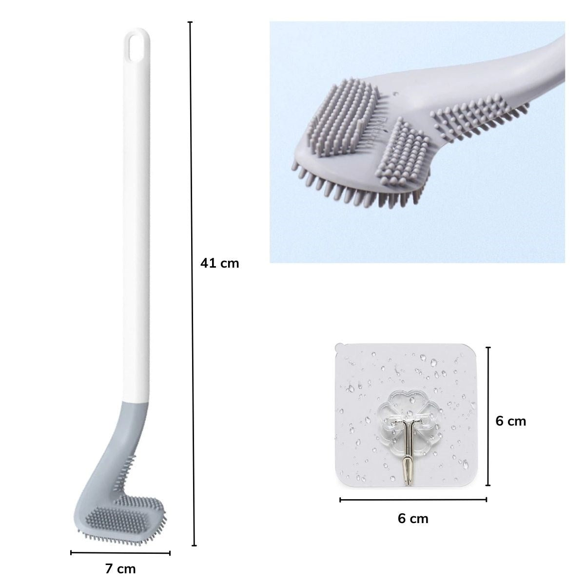 ANKAVERSE® Golf Tasarımlı Silikon WC Klozet Mutfak Temizlik Fırçası Kanca Hediyeli