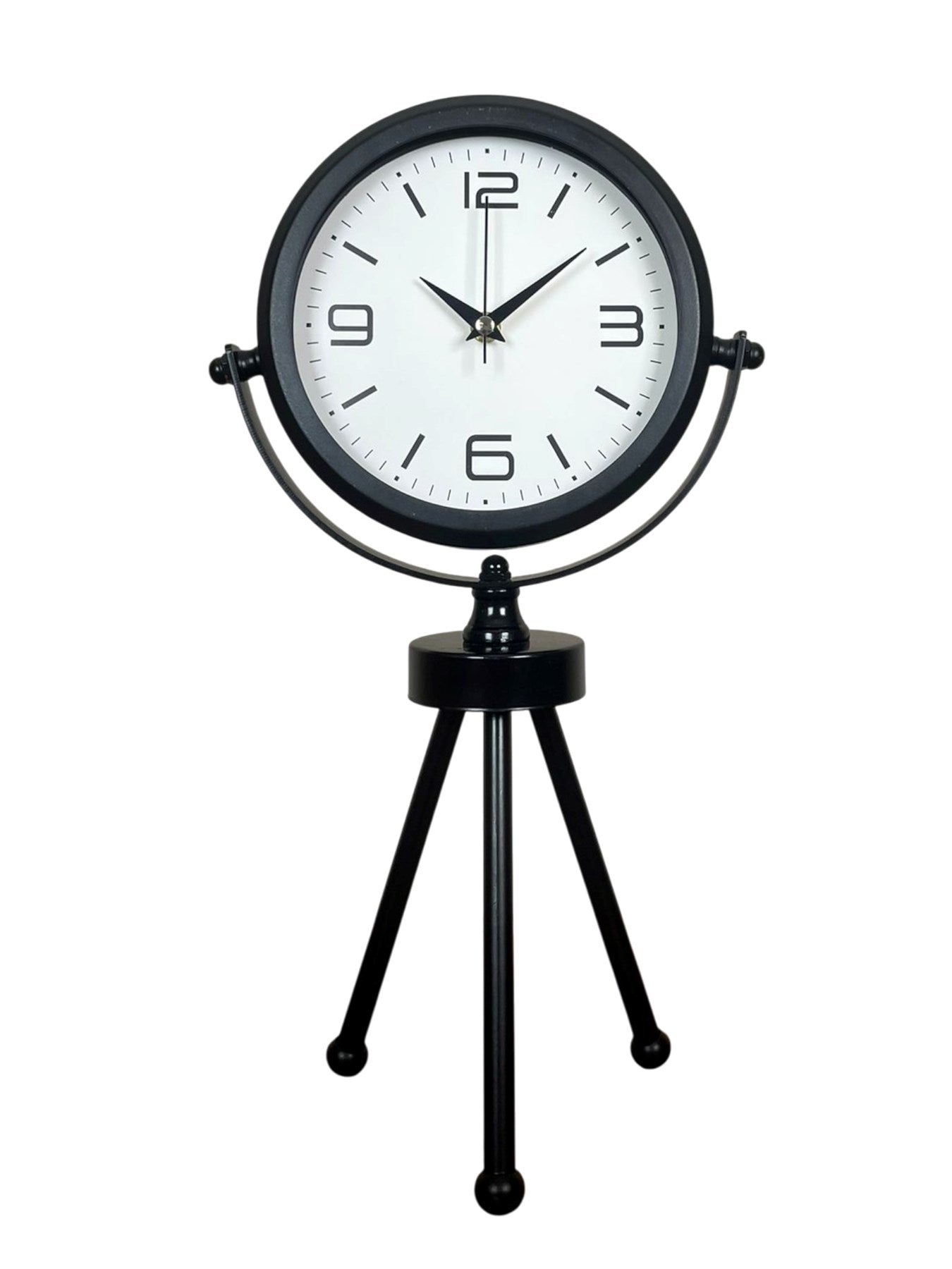 Zentime Black Elegant Metal Üç Ayaklı Masa Saati