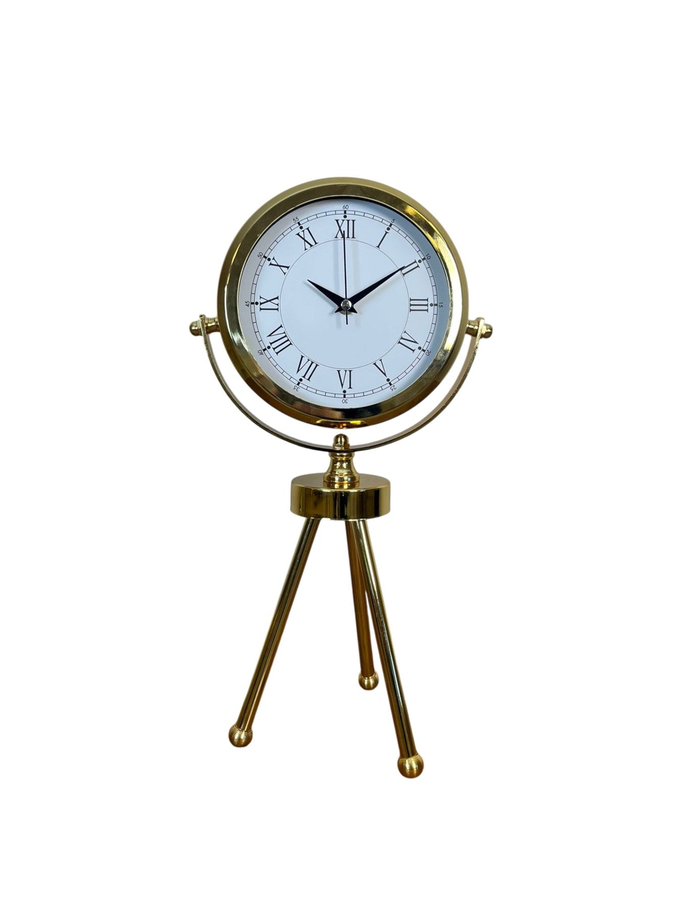 Zentime Saray Zarafeti Gold Tripod Üç Ayaklı Metal Masa Saati