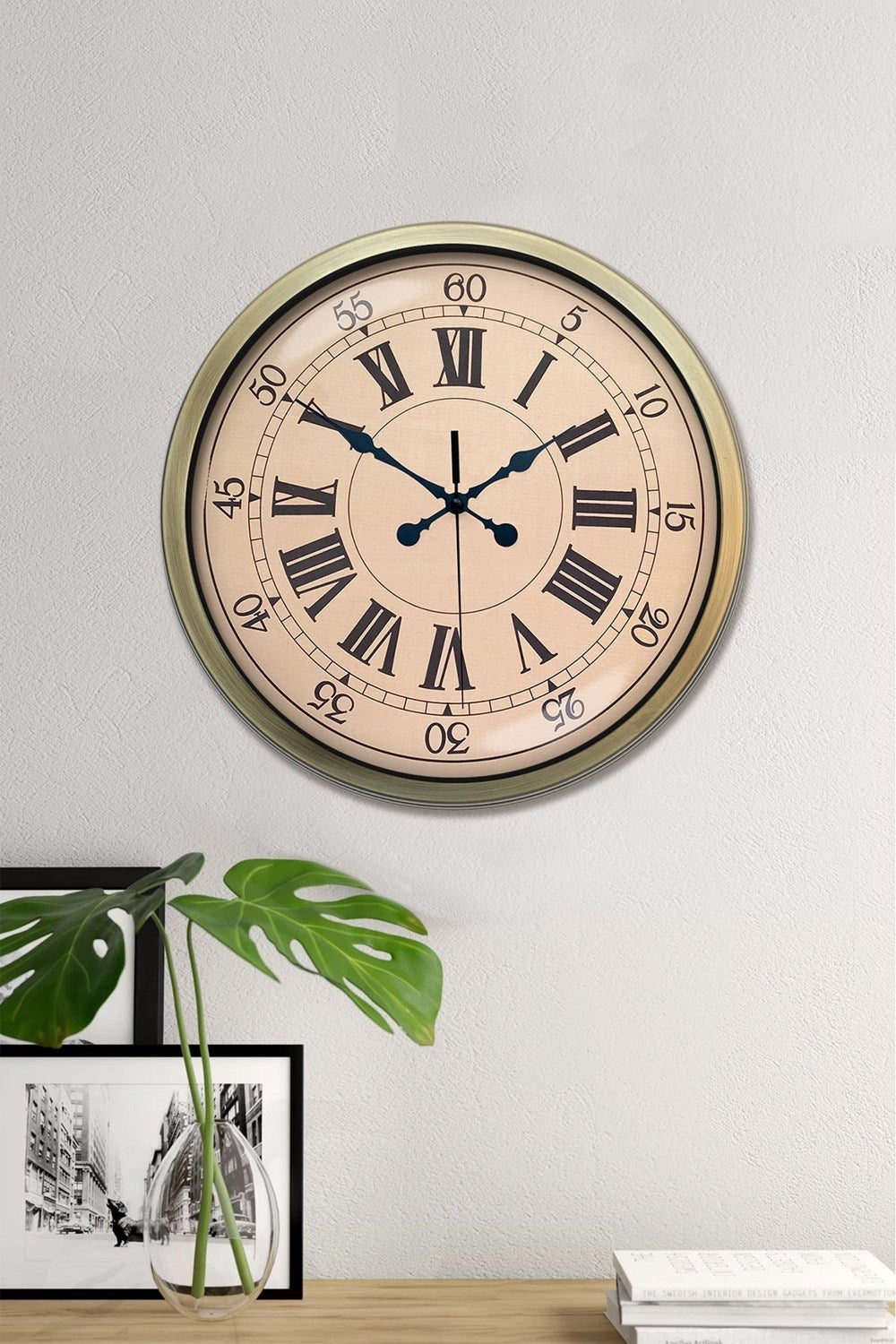 Zentime Nostalji Stil 40 Cm Metal Eskitme Duvar Saati