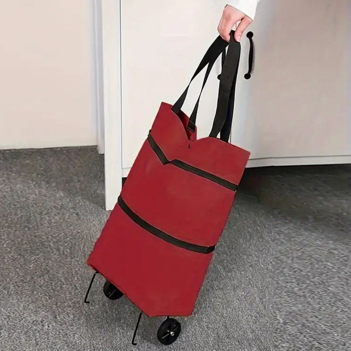ANKAVERSE® Katlanabilir Tekerlekli Pazar Arabası