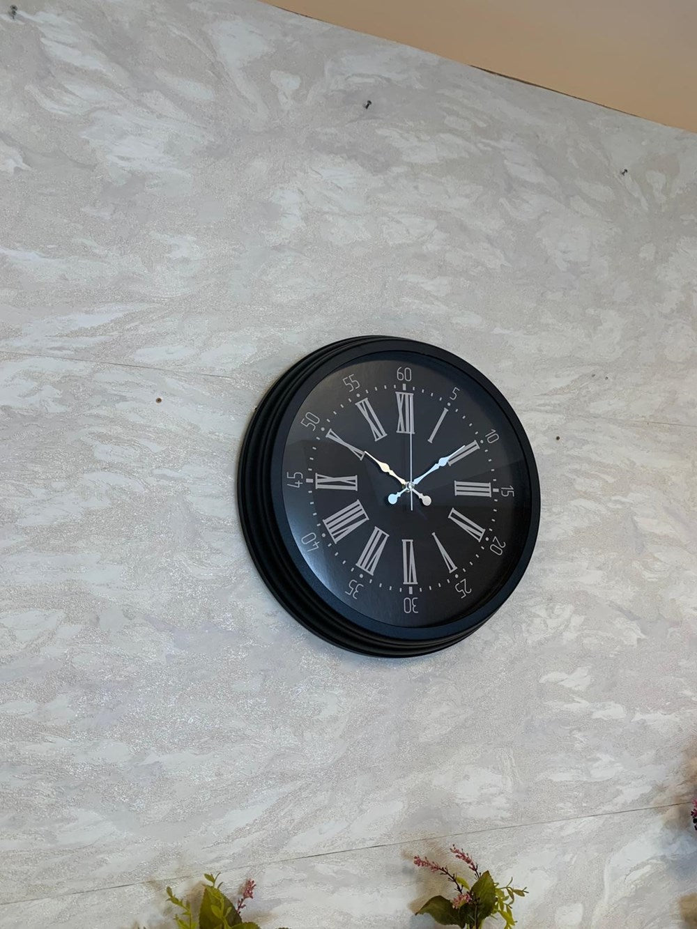 Zentime Black Noble 40 Cm Metal Modern Duvar Saati