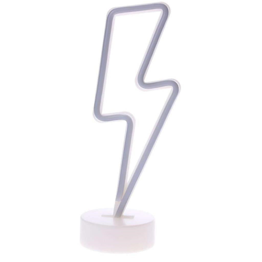 ANKAVERSE® Dekoratif Şimşek Şeklinde Pilli Neon Led Lamba Süs Masa Lambası