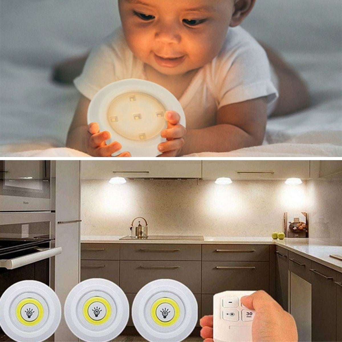 ANKAVERSE® 3'lü Uzaktan Kumandalı Kablosuz LED Spot Lambalar