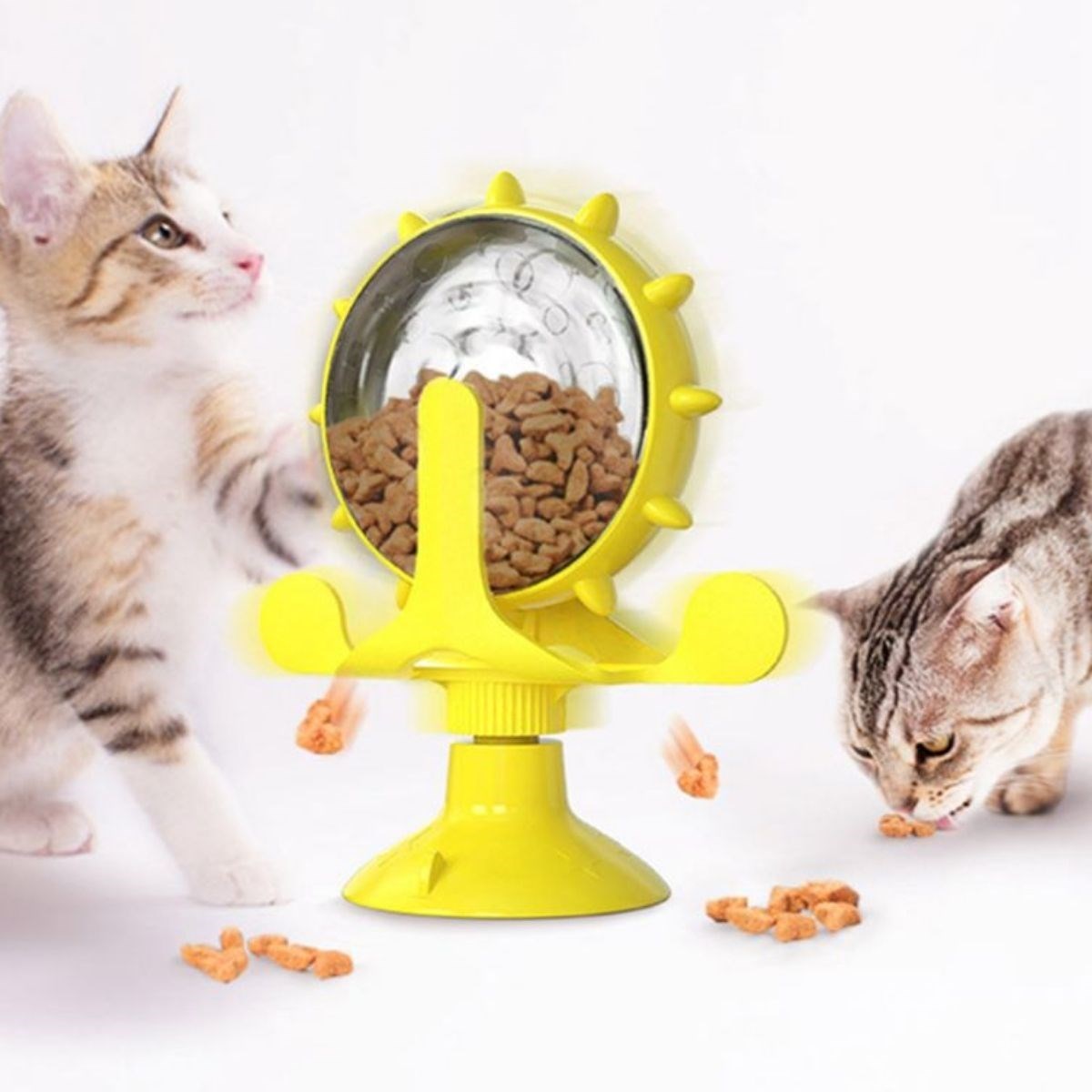 ANKAVERSE® Vantuzlu İnteraktif Dönen Kedi Oyuncağı