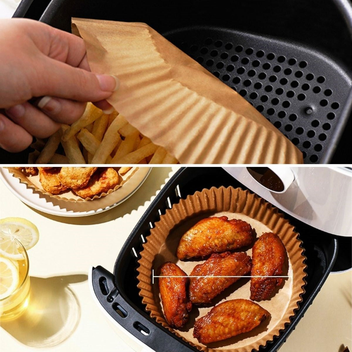 ANKAVERSE® 100 Adet Air Fryer Tek Kullanımlık Pişirme Kağıdı - Yuvarlak