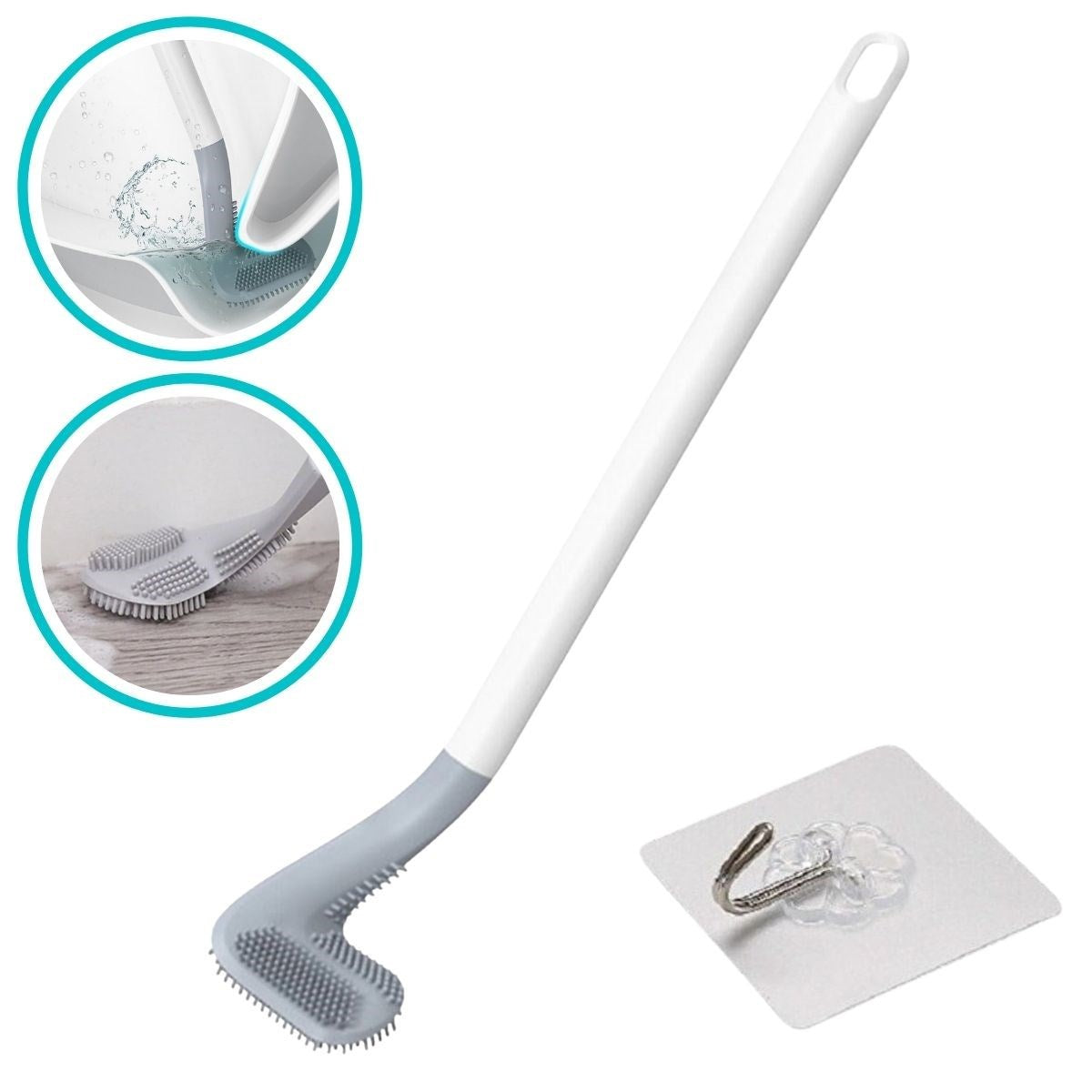 ANKAVERSE® Golf Tasarımlı Silikon WC Klozet Mutfak Temizlik Fırçası Kanca Hediyeli