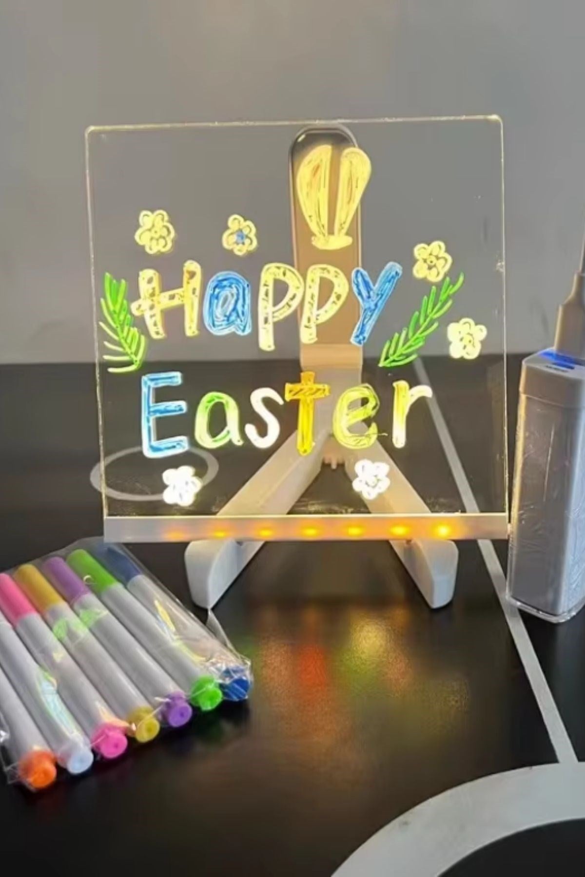 ANKAVERSE® LED Işıklı Fosforlu Yazı Panosu - 20x20 cm