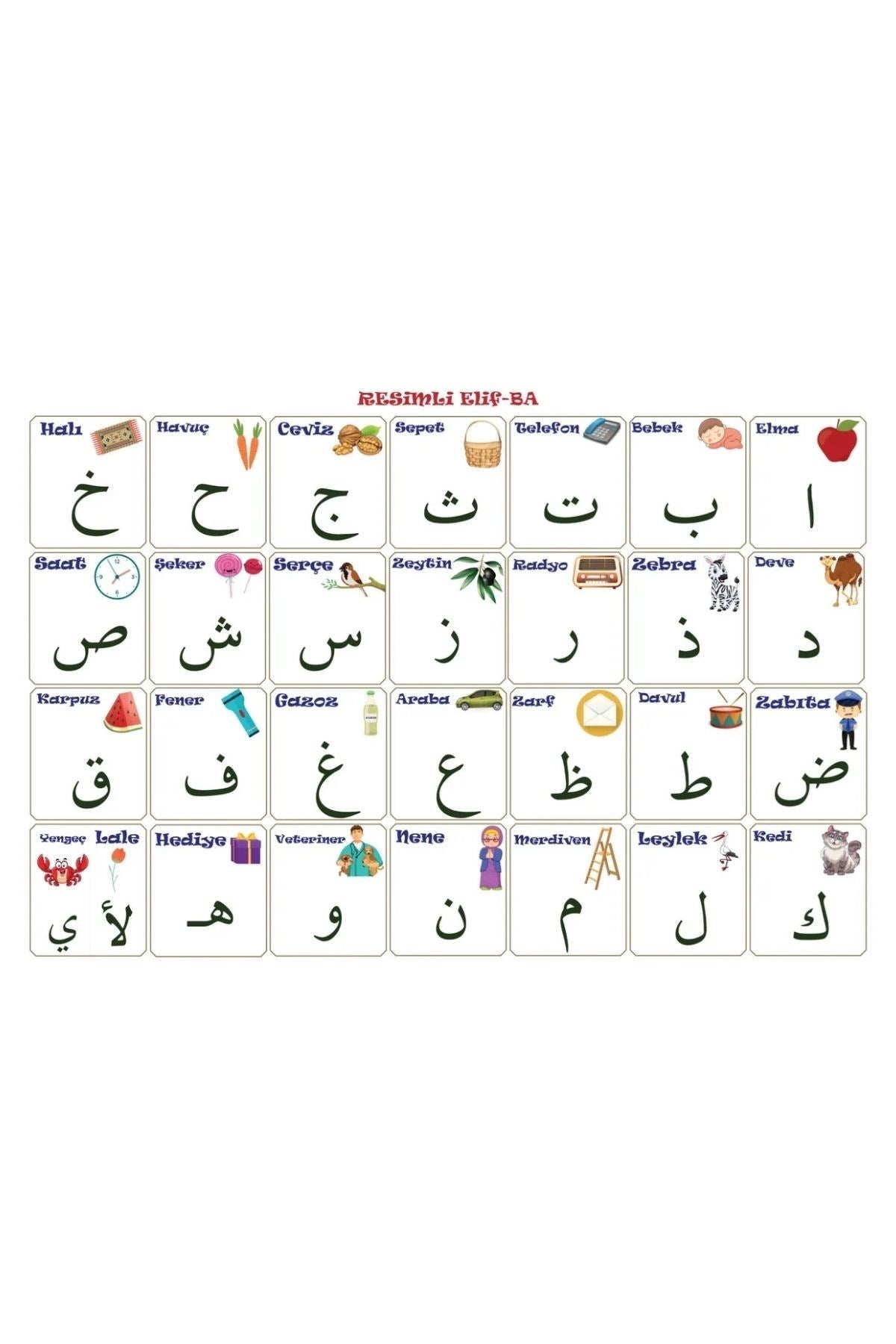 ANKAVERSE® 70x100 cm Statik Kağıt Elif-Ba Öğrenme Tahtası