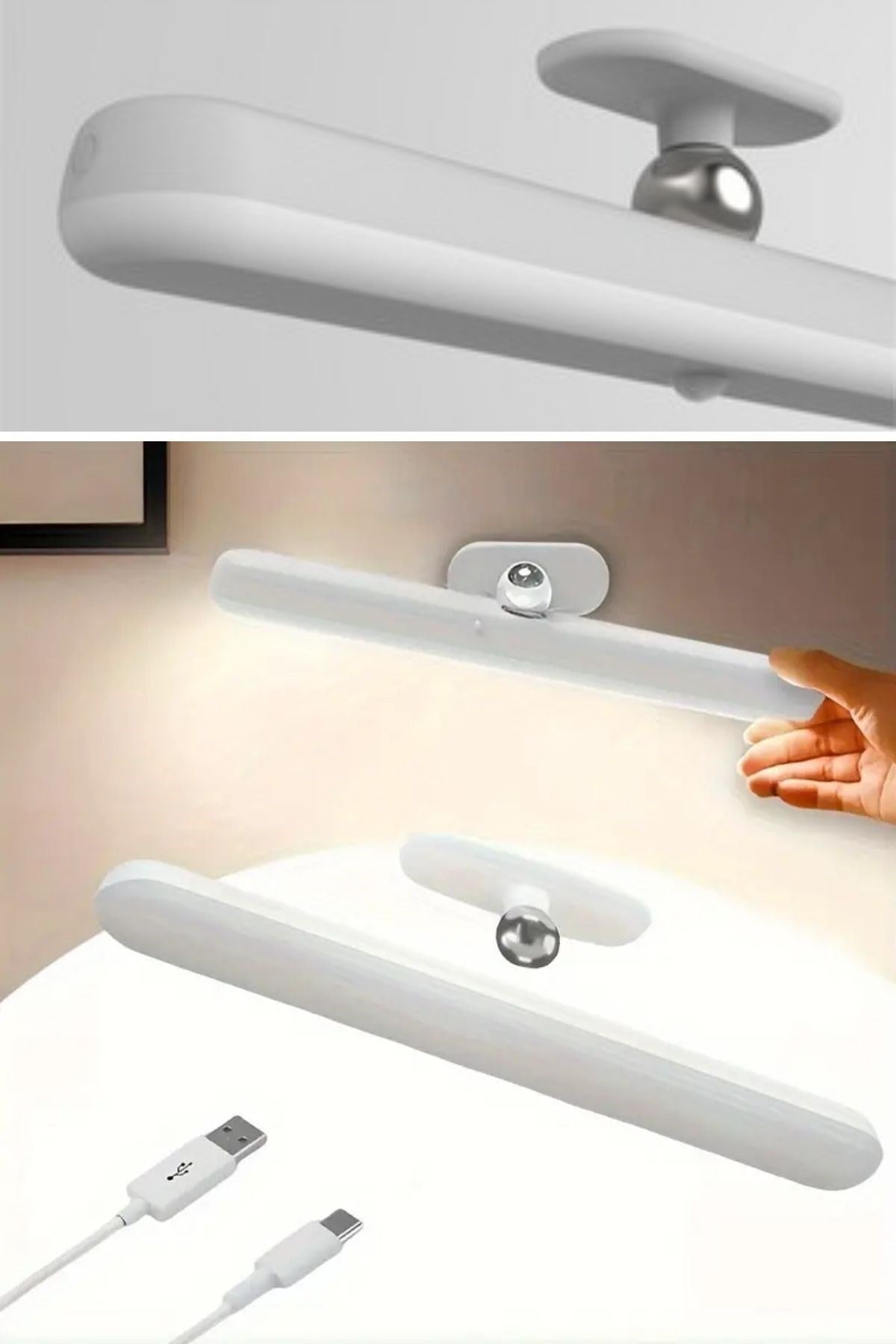 ANKAVERSE® Dokunmatik USB İle Şarj Olabilen 27 cm Led Aydınlatma Makyaj Aynası Işığı