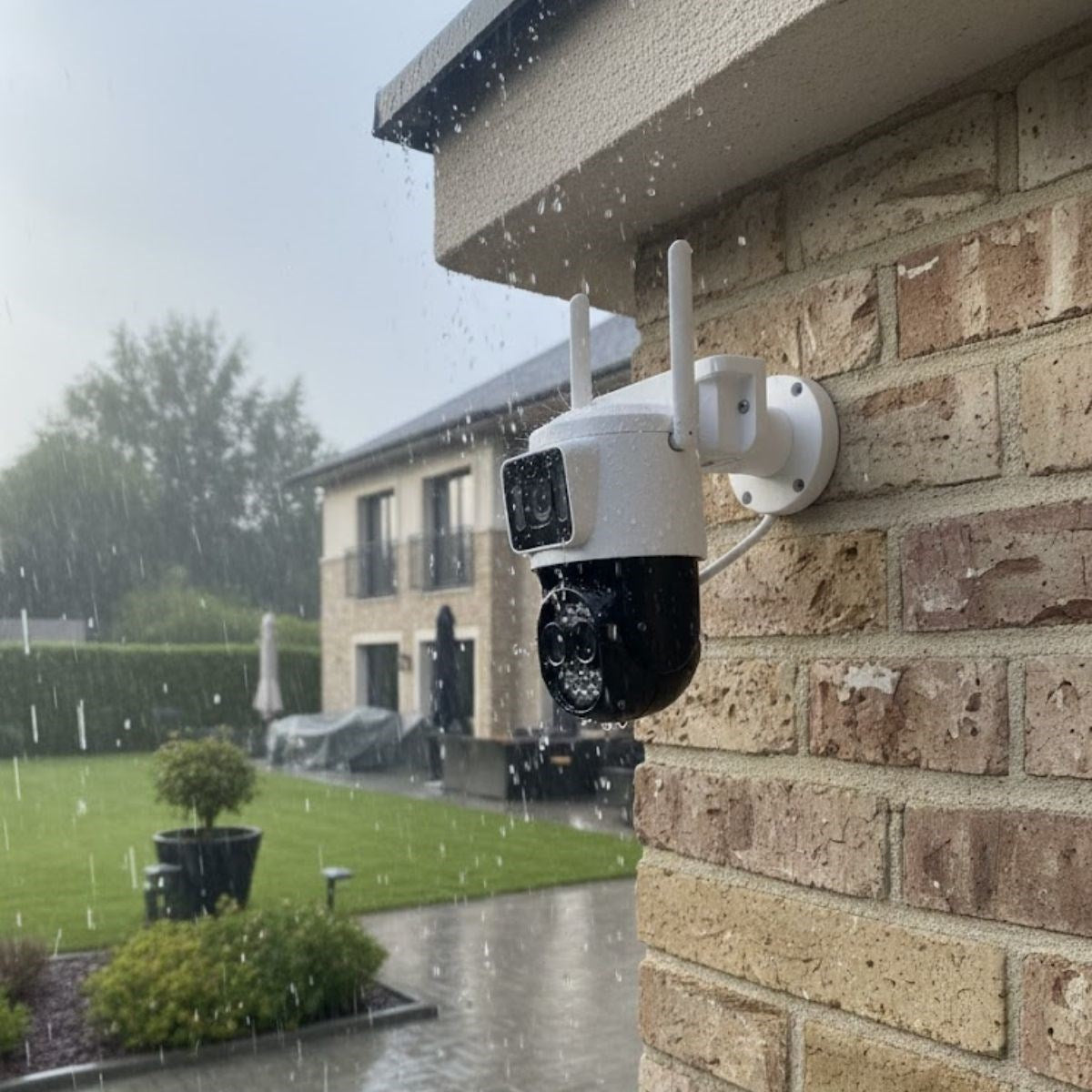 ANKAVERSE® 3 Kameralı Kablolu Akıllı Güvenlik Kamerası – 360° PTZ Hareketli, Çift Antenli, WiFi IP, Gece Görüşlü Dış Mekan Kamera