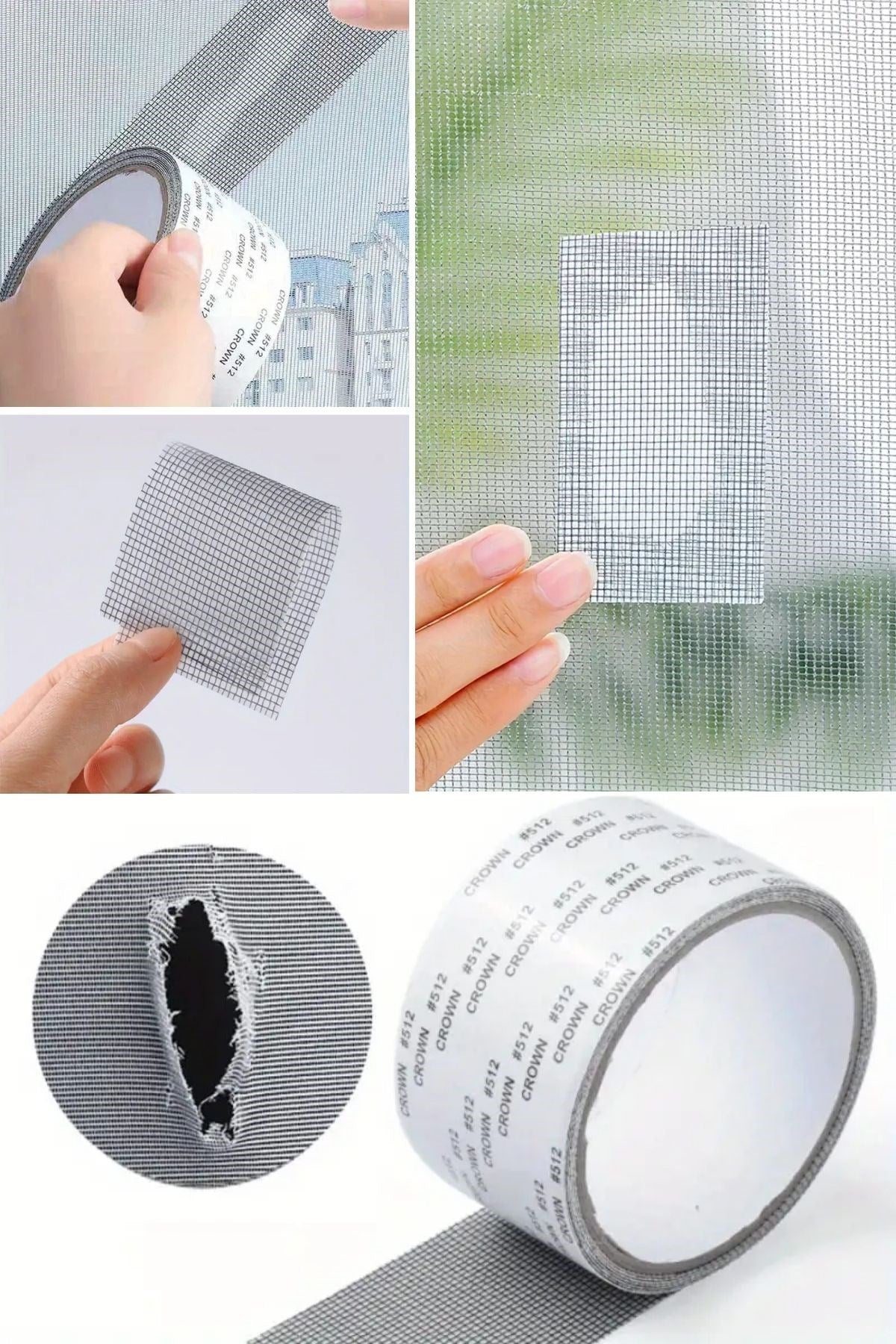 ANKAVERSE® Güçlü Yapışkanlı Pencere Tamir Bandı, Böcek Önleyici Yama Bandı 2 mt x 5 cm