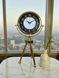 Zentime Golden Marble Üç Ayaklı Metal Masa Saati