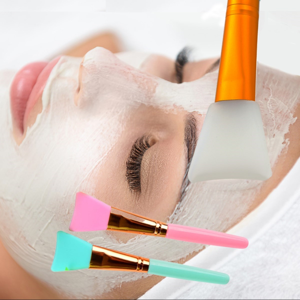ANKAVERSE® Silikon Yüz Maske ve Krem Spatulası (2'li Set)