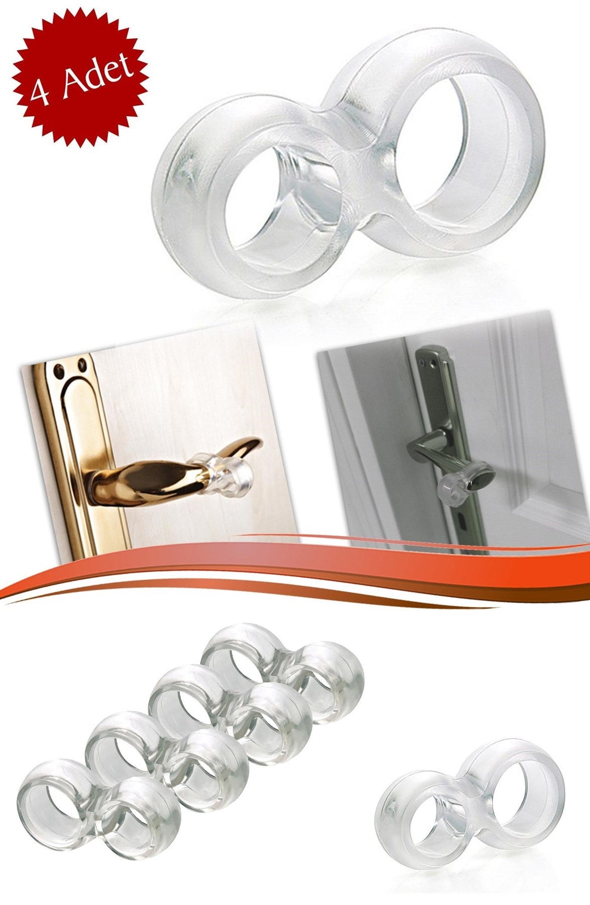 ® Silikon Kapı ve Pencere Stoperi - 4'lü Set