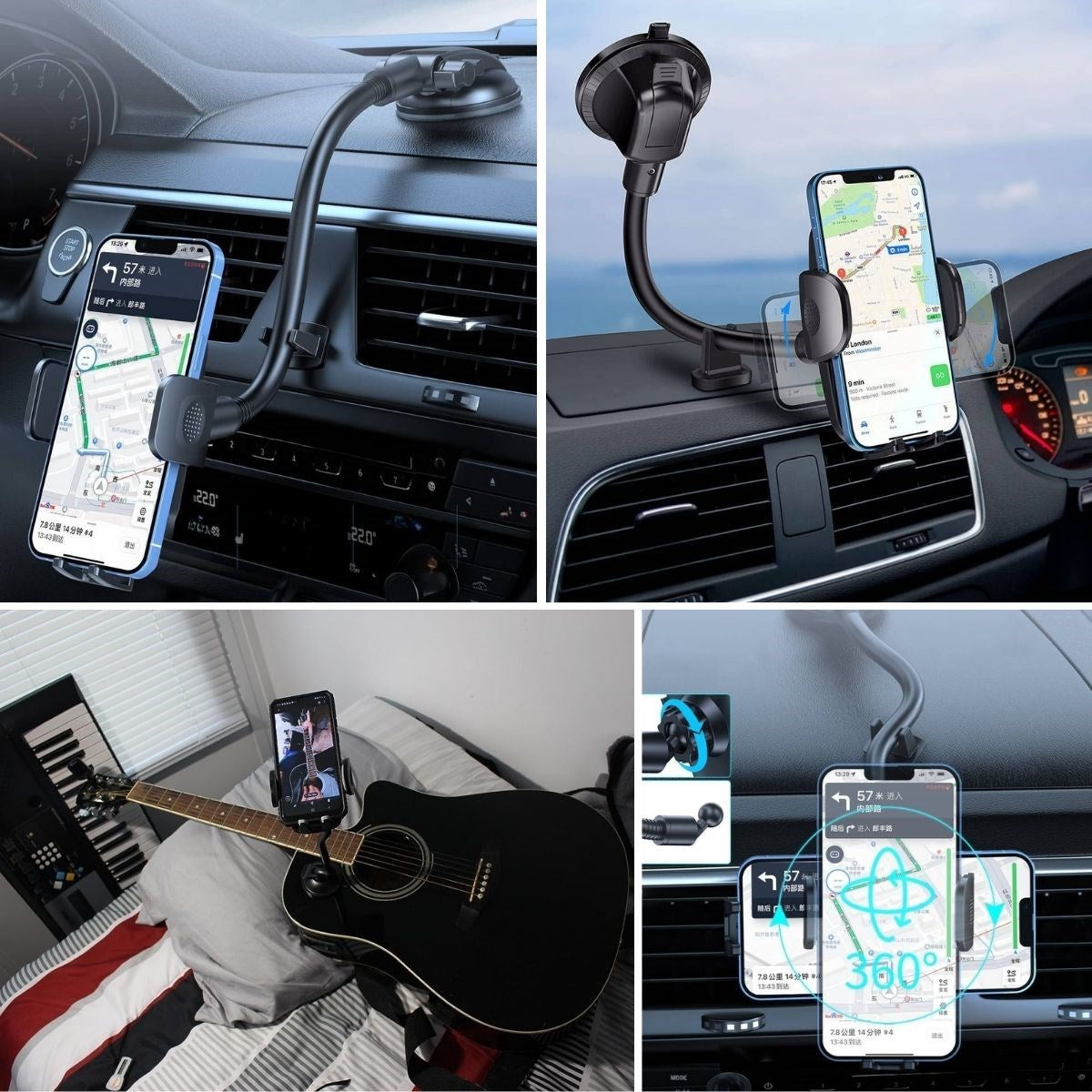 ANKAVERSE® 360° Ayarlanabilir Vakumlu Araç Telefon Tutucu