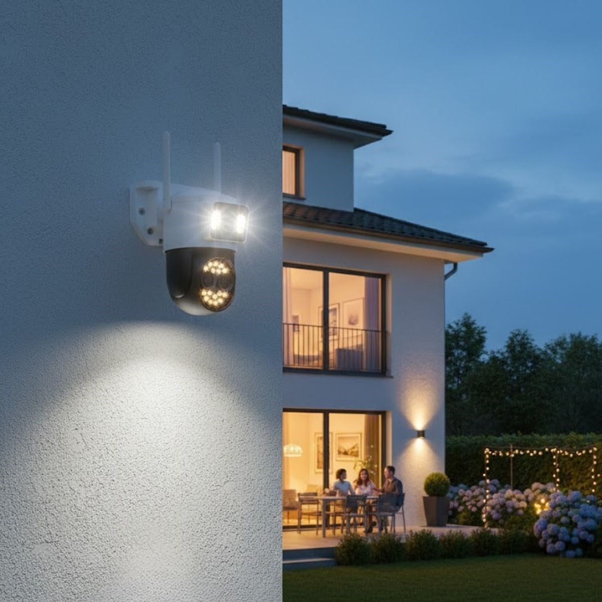 ANKAVERSE® 3 Kameralı Kablolu Akıllı Güvenlik Kamerası – 360° PTZ Hareketli, Çift Antenli, WiFi IP, Gece Görüşlü Dış Mekan Kamera