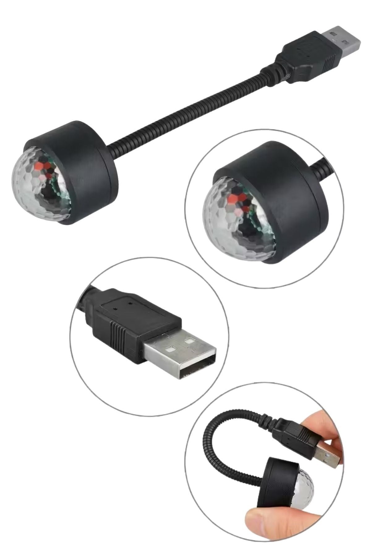 ANKAVERSE® USB Sese Duyarlı 8 Farklı Mod Işıklı LED Atmosfer Işığı – Ambiyans Aydınlatması