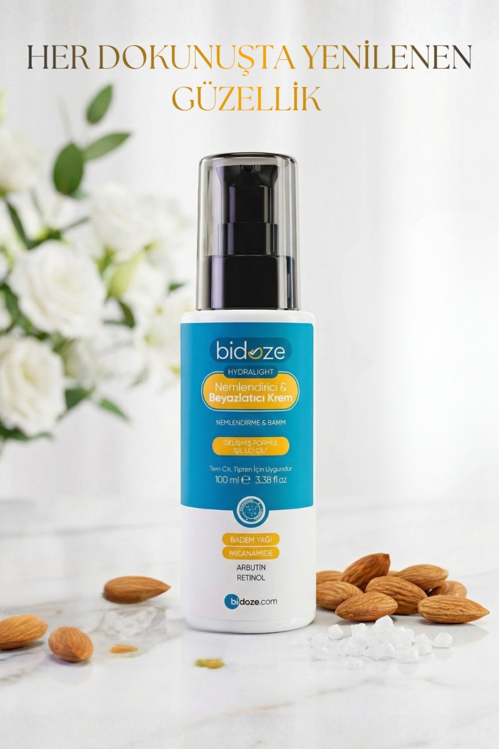 Bidoze Hydralight Nemlendirici & Beyazlatıcı Krem 100 Ml
