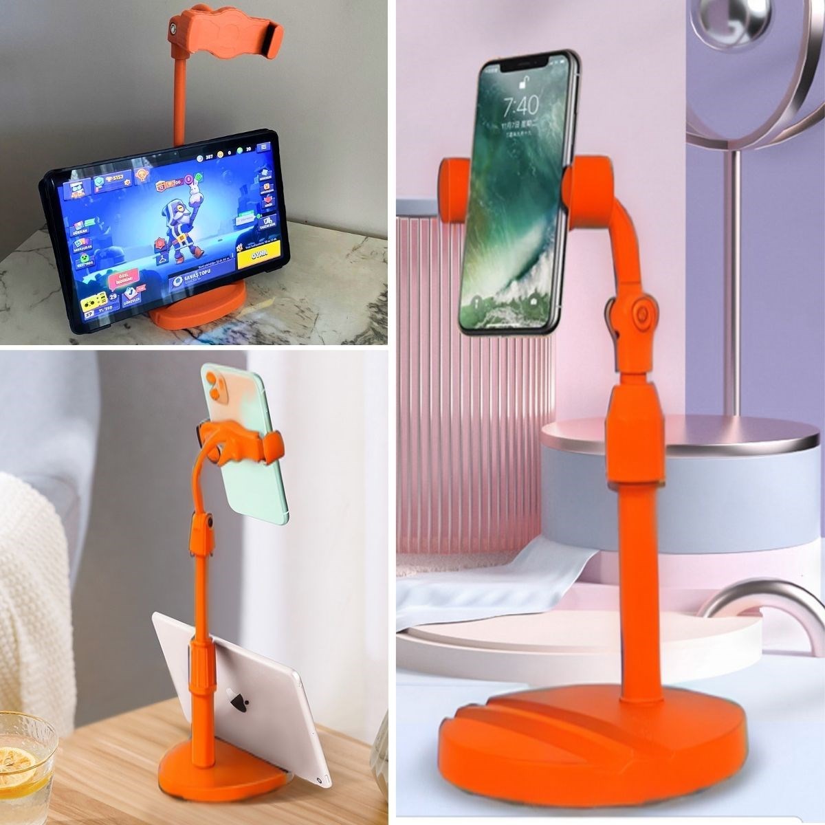 ANKAVERSE® Turuncu Masaüstü Tablet ve Telefon Tutucu