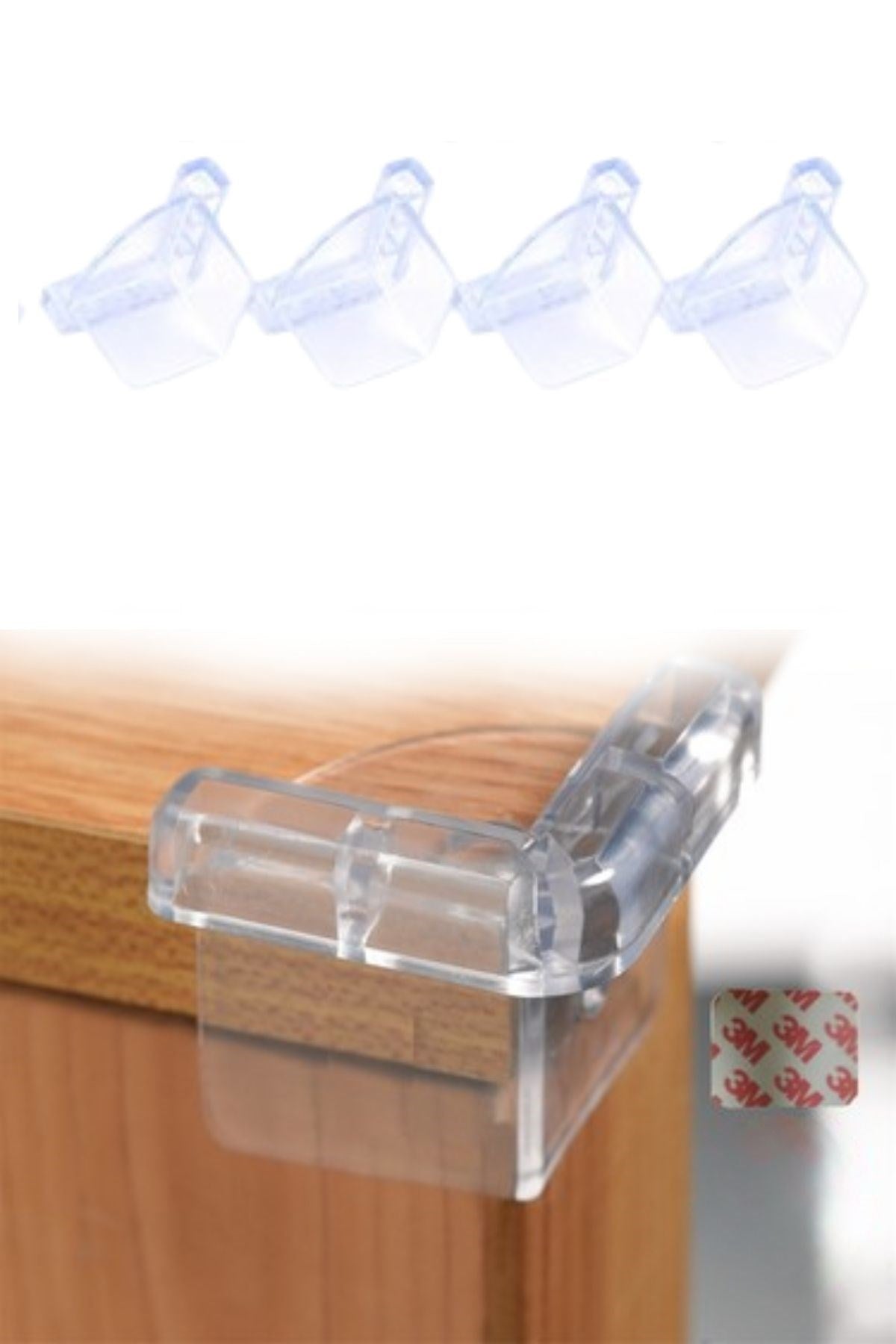 ANKAVERSE® 4 Adet Kendiliğinden 3M Yapışkanlı Yumuşak ve Esnek Yapıda Sehpa,Masa,Dolap Köşe Koruyucu Aparat