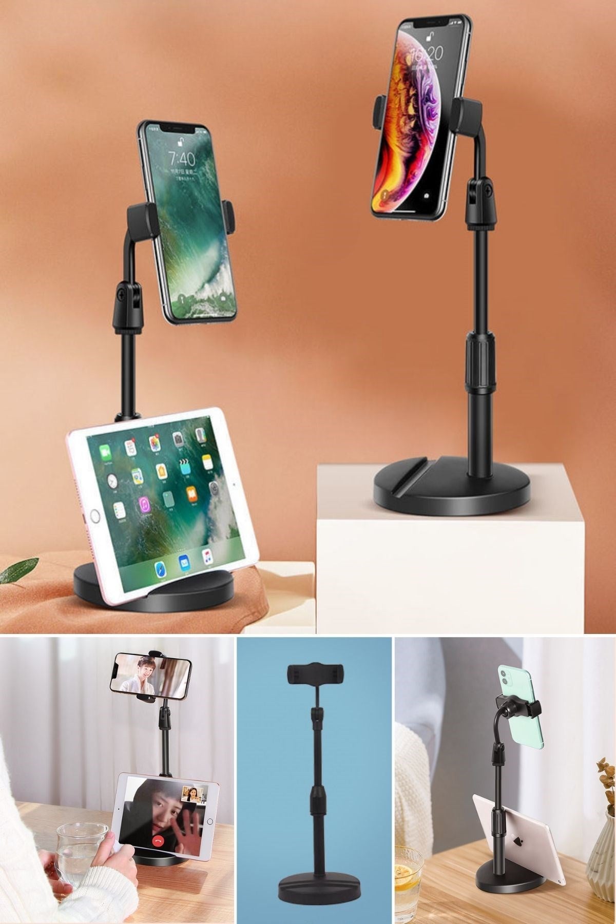 ANKAVERSE® Siyah Masaüstü Tablet ve Telefon Standı