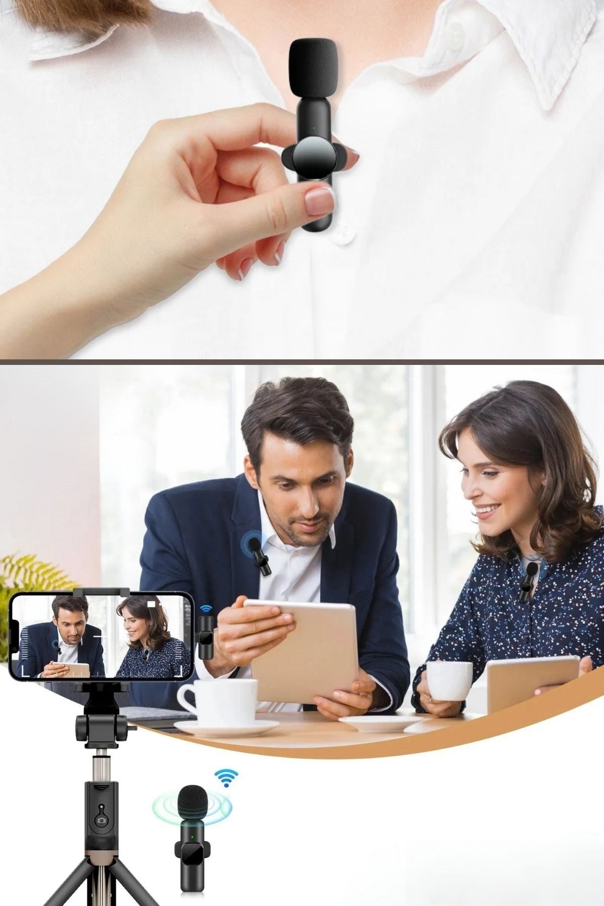 ANKAVERSE® Kablosuz Mini Yaka Mikrofonu - Android ve iPhone Uyumlu