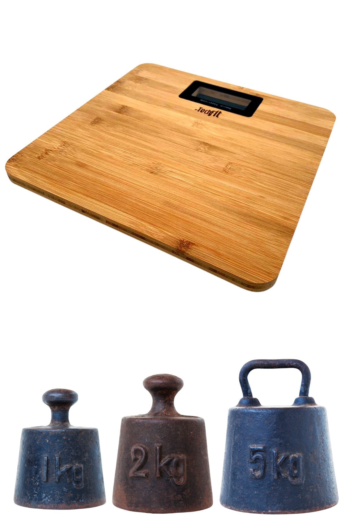 ANKAVERSE® Techfit Bambu Banyo Baskülü Yüksek Hassasiyetli Darbelere Dijital Dayanıklı Terazi Tf 1065 M