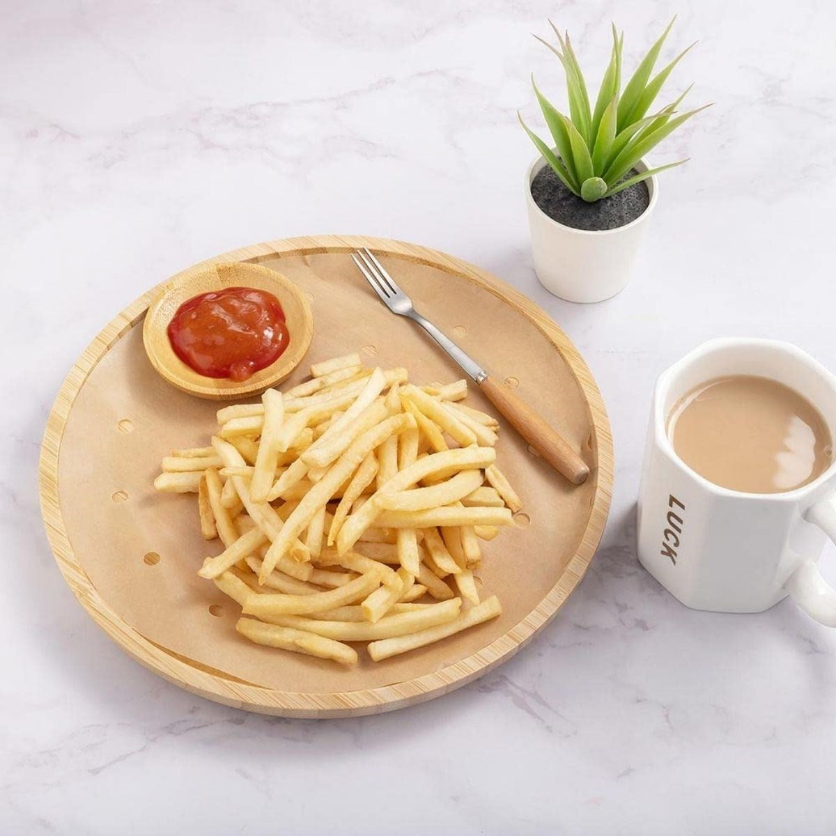 ANKAVERSE® 100 Adet Delikli Air Fryer Pişirme Kağıdı