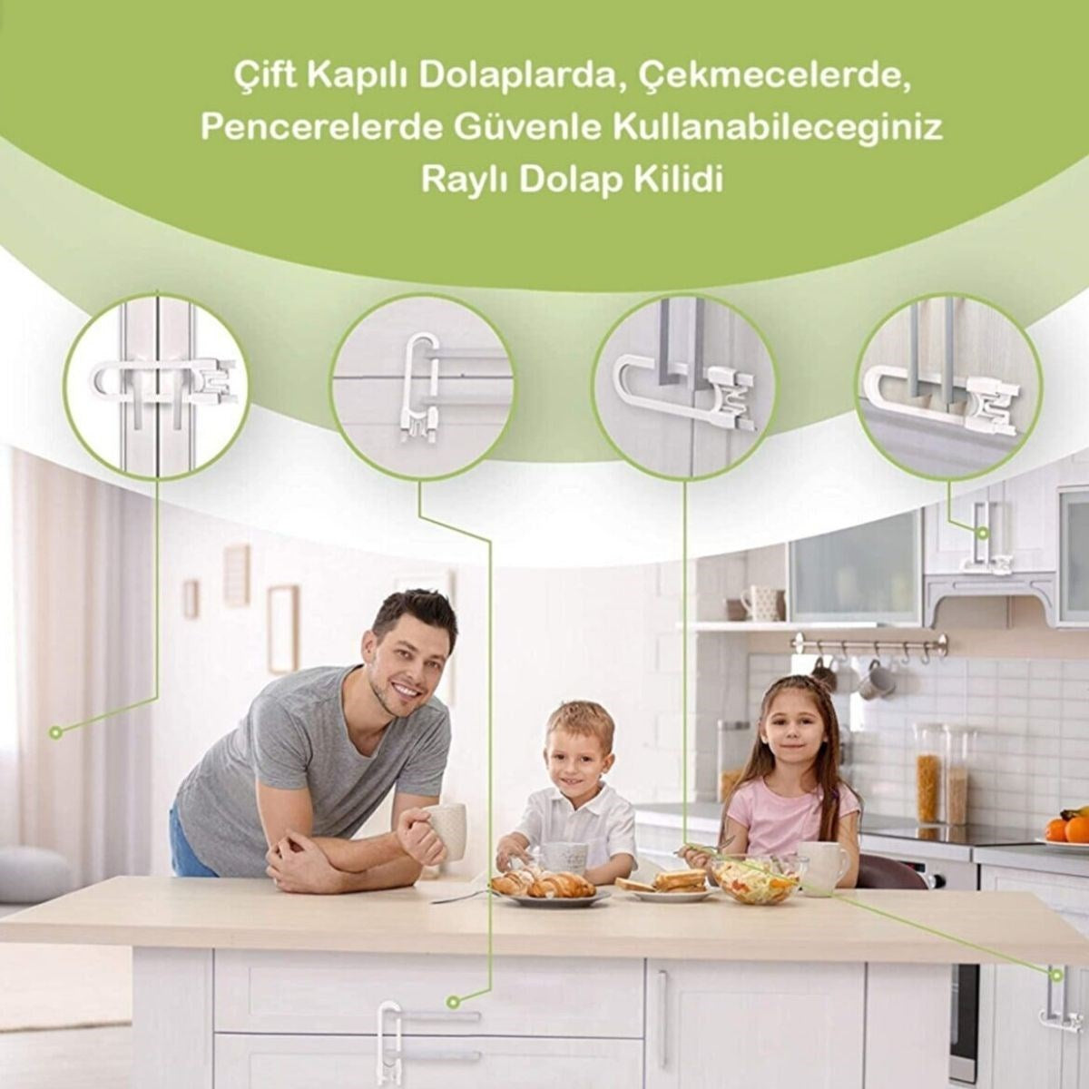 ANKAVERSE® Raylı Bebek Dolap ve Çekmece Güvenlik Kilidi
