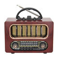 ANKAVERSE® Orta Boy Retro Ahşap Tasarım Bluetooth Hoparlörlü Radyo - FM/AM Destekli, Şarjlı ve Taşınabiliri Radyo NS-6636