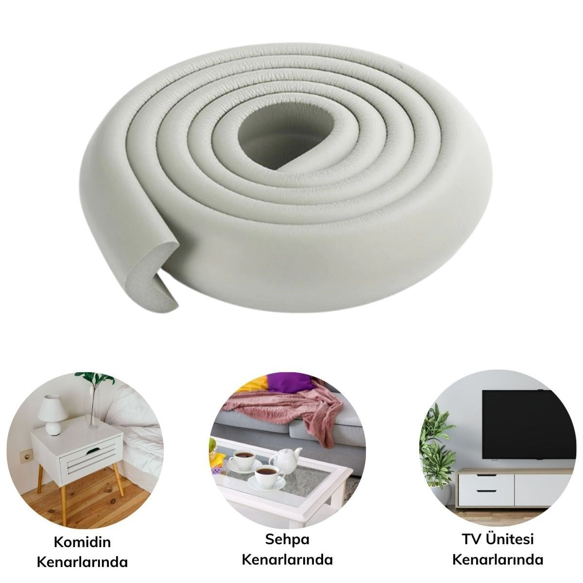 ANKAVERSE® Kauçuk Bebek Çocuk Masa Sehpa Ünite Kenar Köşe Darbe Koruyucu Güvenlik Kiti