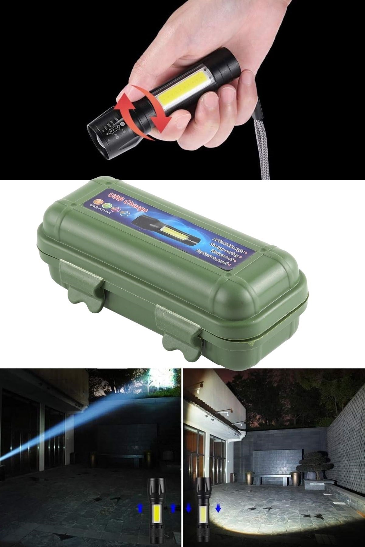 ANKAVERSE® Kutulu Mini El Feneri - Taşınabilir LED Kamp ve Acil Durum El Lambası Plastik Gövde