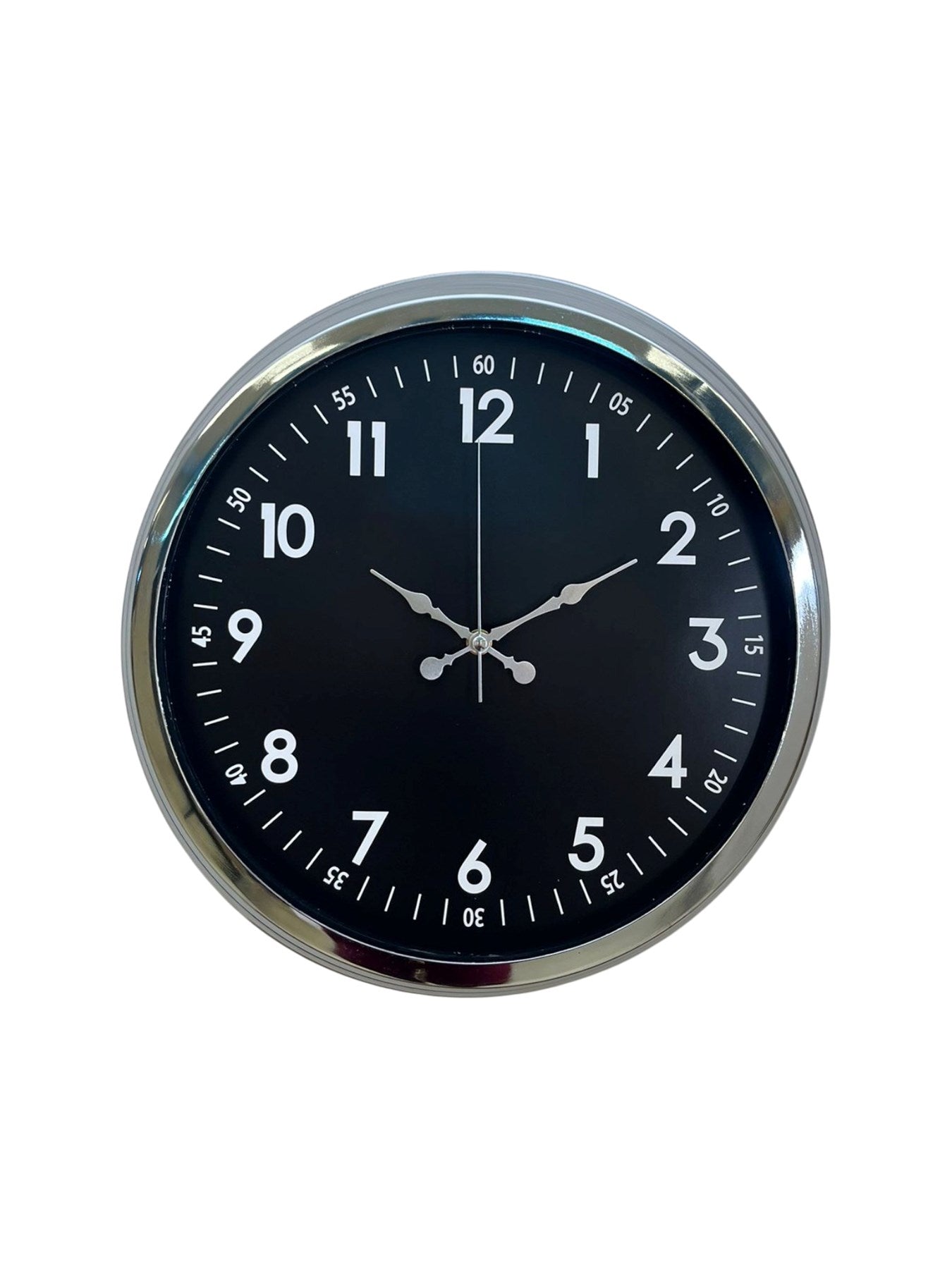 Zentime Klasik 40 Cm Krom Şık Metal Duvar Saati