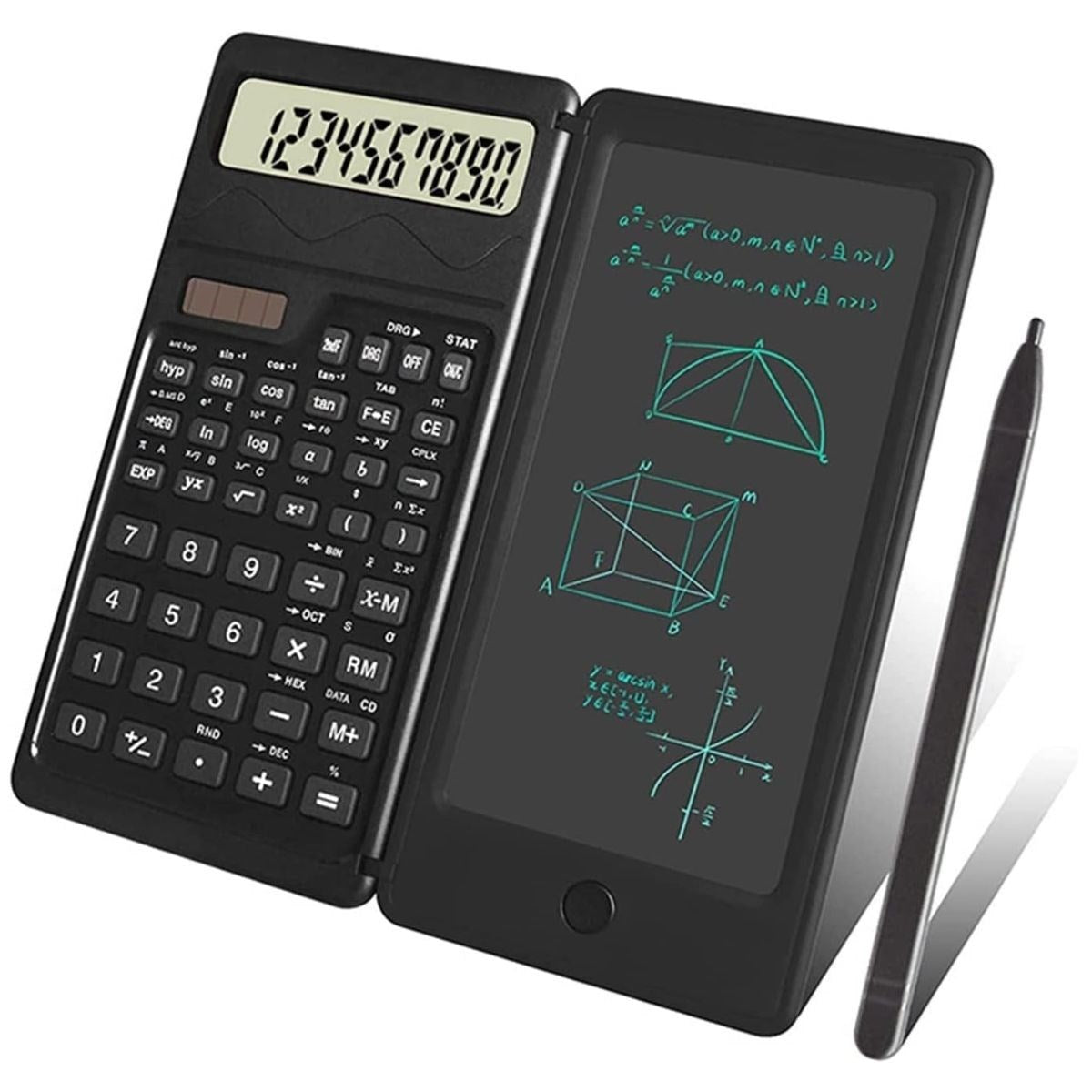 ANKAVERSE® Katlanabilir Bilimsel Hesap Makinesi - Silinebilir LCD Tabletli