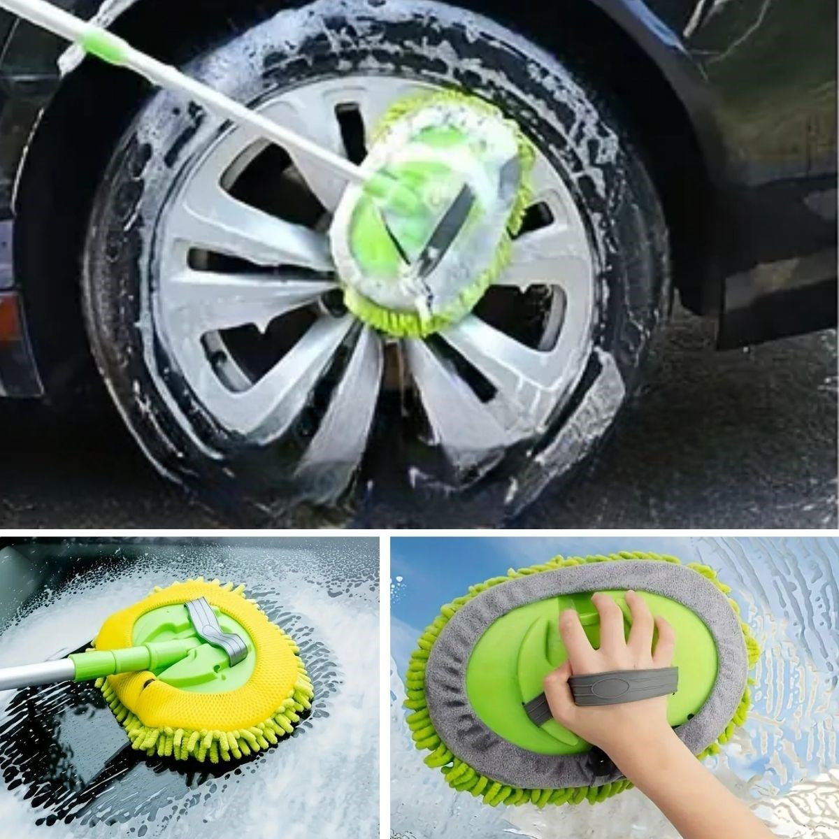 ANKAVERSE® Yedek Mikrofiber Bezli Oto Yıkama Mop Seti
