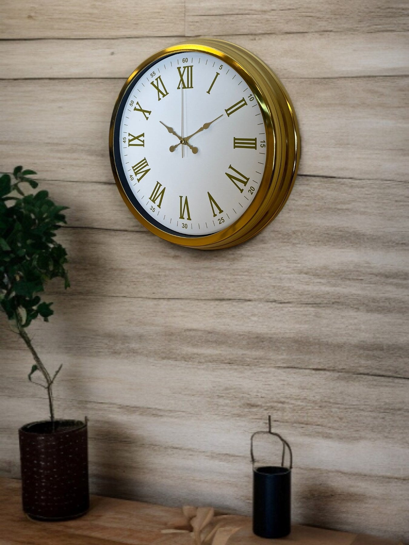 Zentime Royal White Gold 40 Cm Metal Duvar Saati