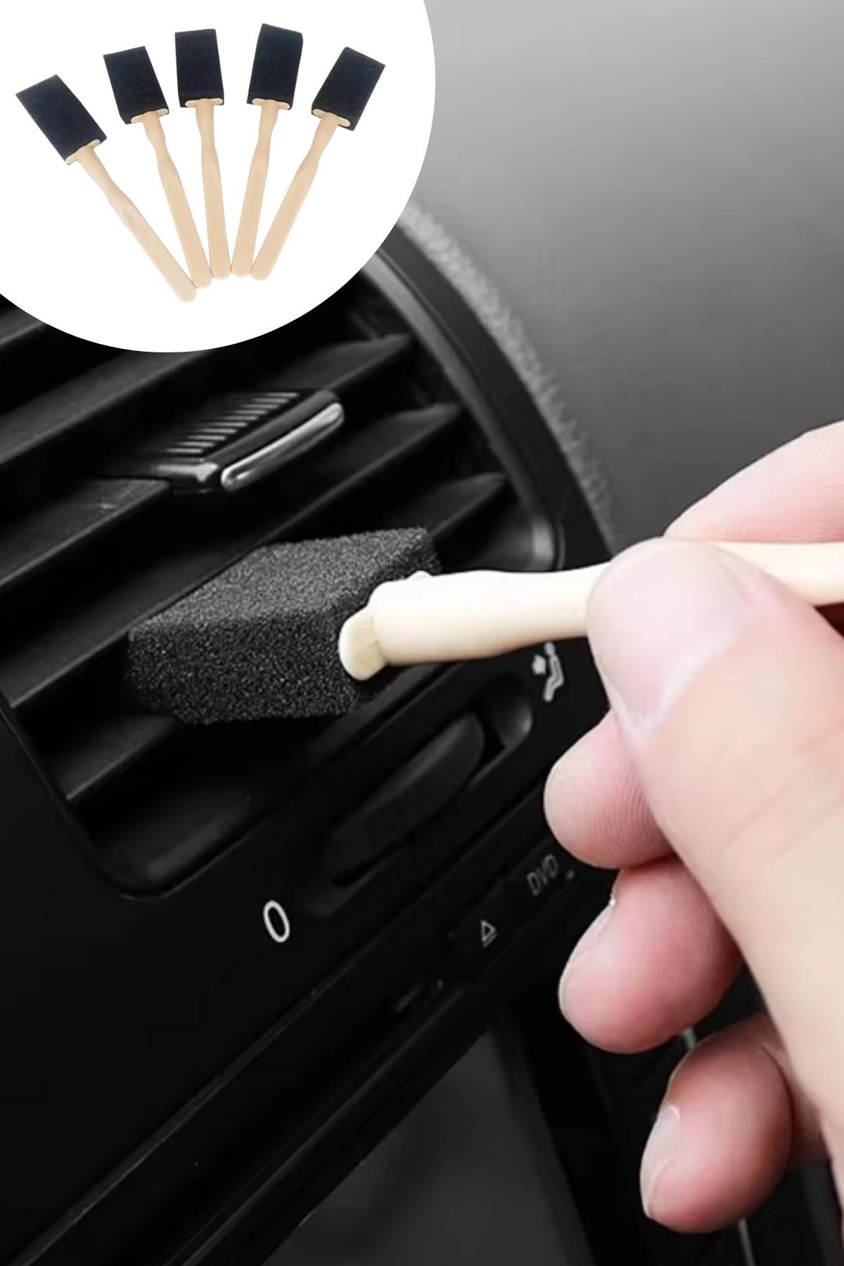 ANKAVERSE® 5'li Araba Havalandırma Temizleme Fırçaları Klima Çıkışları,Toz Alma&Otomobil İçi Detaylı Mini Temizlik Aparatları