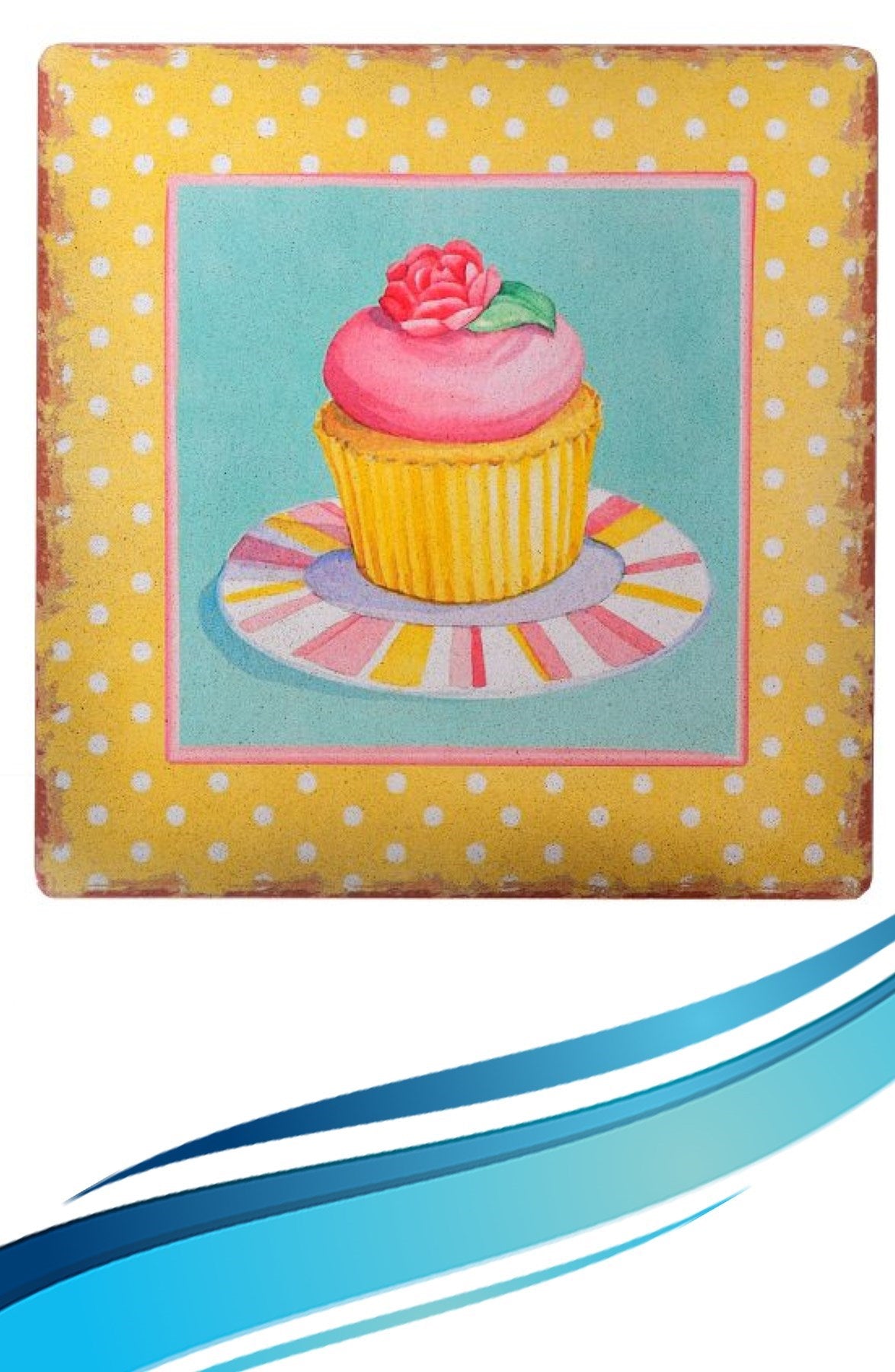 ANKAVERSE® Decotown Cupcake Muffin Ahşap Duvar Panosu 40x40 cm