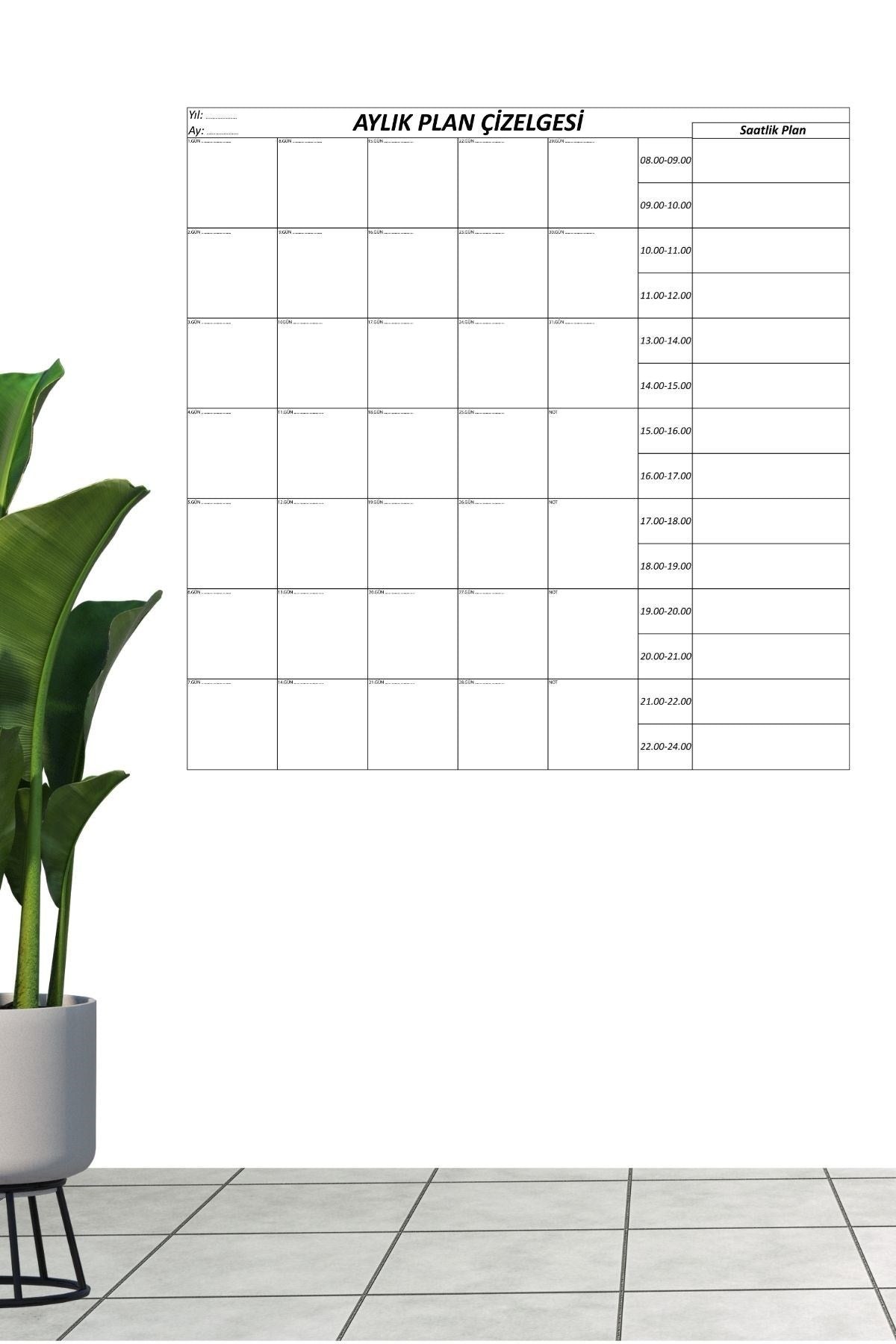 ANKAVERSE® Manyetik Aylık Planlayıcı Duvar Takvimi