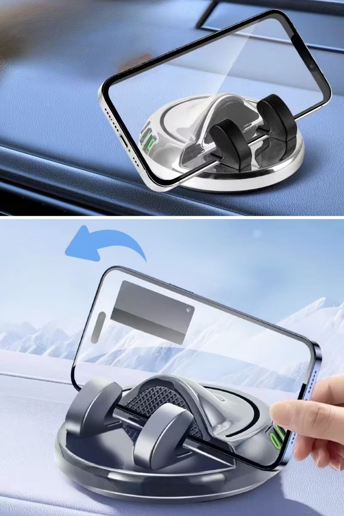 ANKAVERSE® Numaratörlü Güçlü Yapışkanlı 360 Derece Dönebilen Su Geçirmez Araç İçi Telefon Tutucu Plastik Aparat