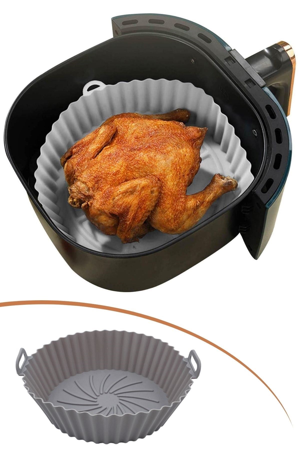 ANKAVERSE® Renkli Isıya Dayanıklı Yıkanılabilir Silikon Fırın Ve Airfryer Yuvarlak Pişirme Matı 20 Cm