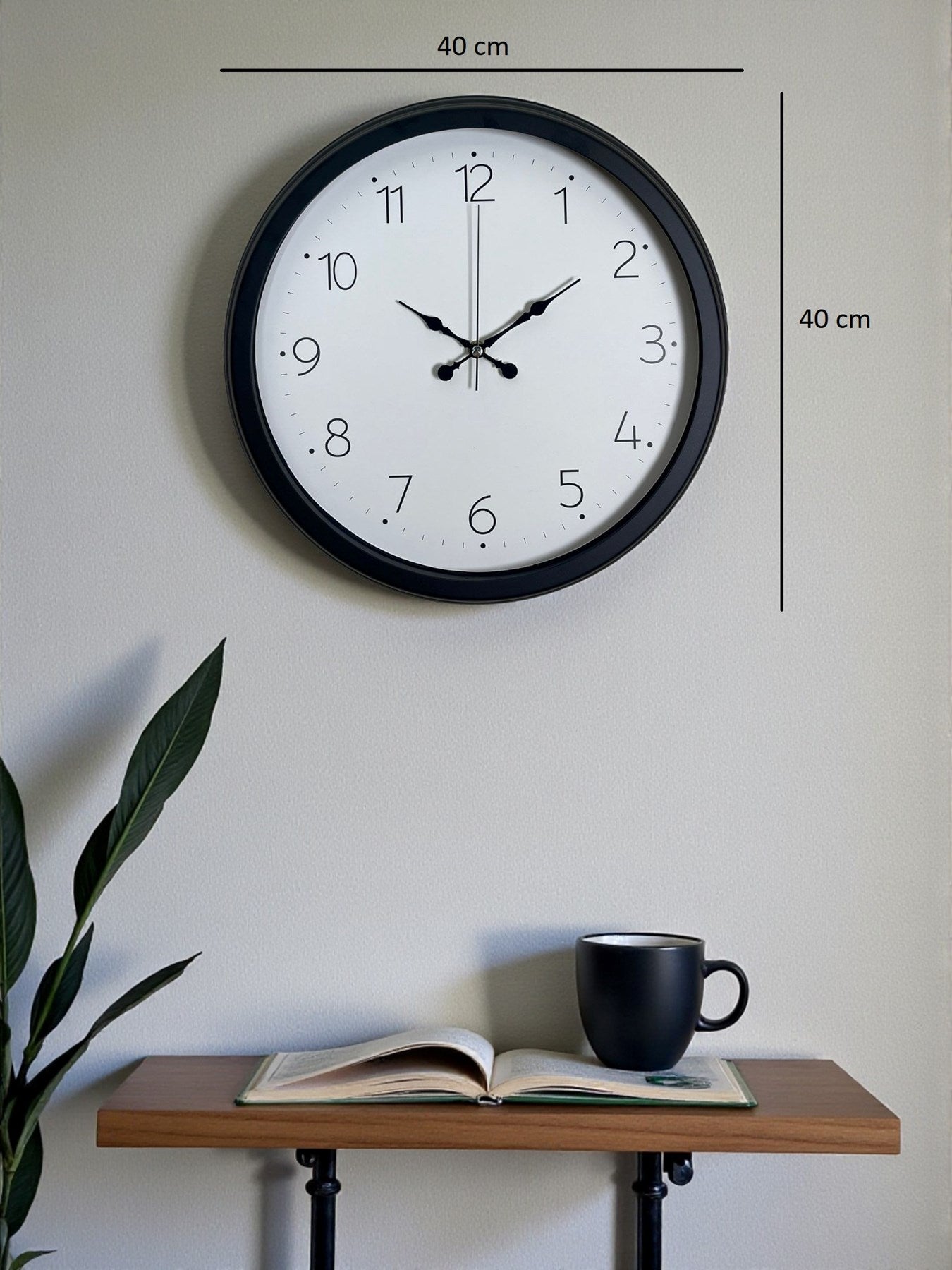 Zentime Pure Time Black 40 Cm Metal Duvar Saati