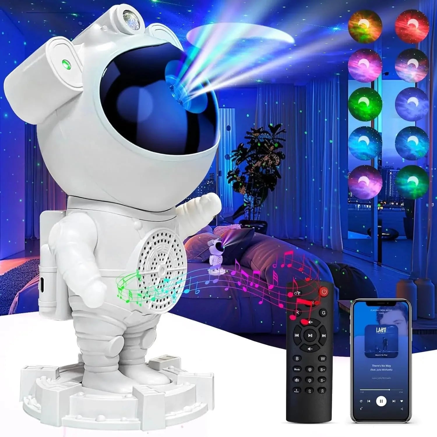 Akıllı Astronot Projeksiyon Gece Aydınlatma &amp; Bluetooth Hoparlör (5286)