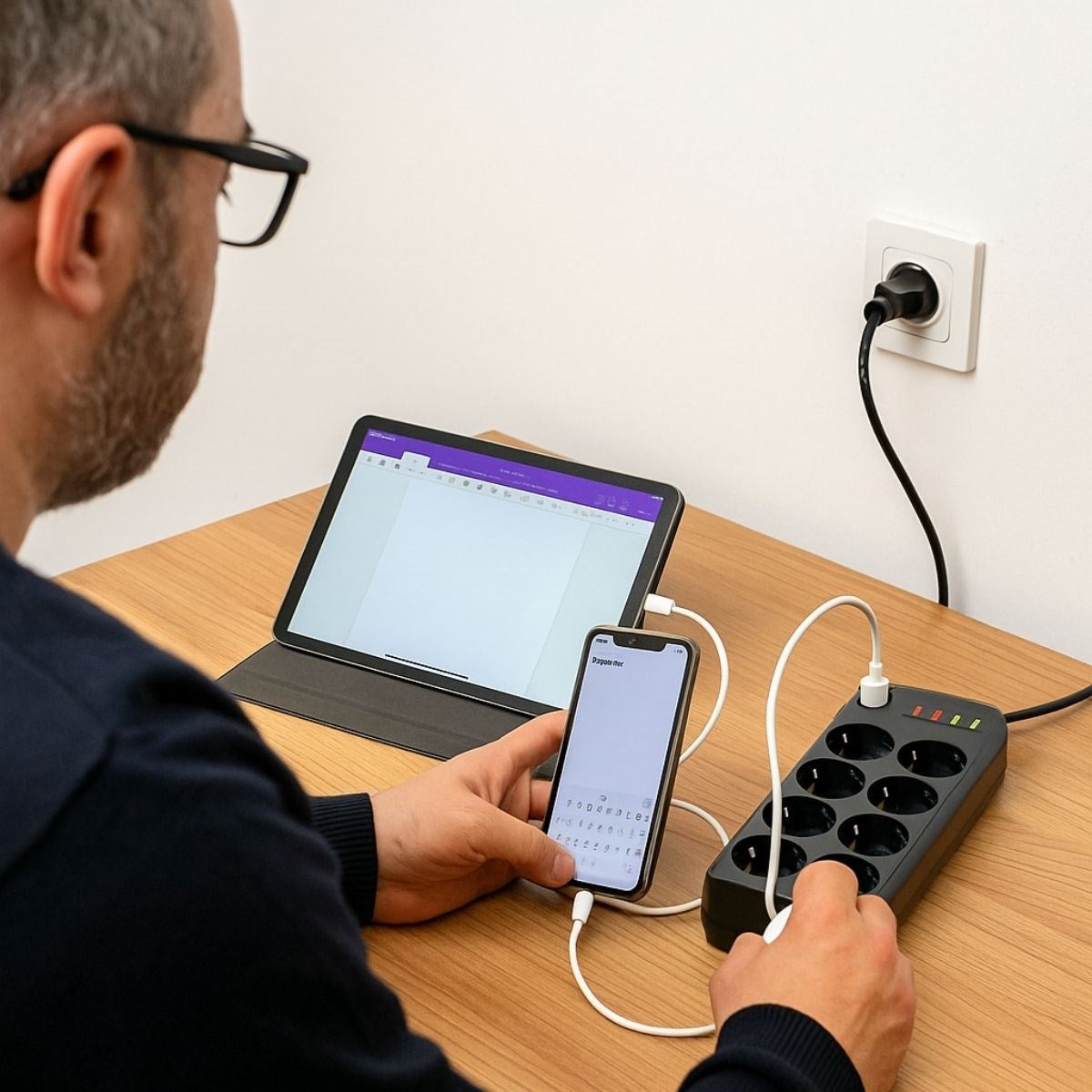 Akım Korumalı Termal Uzatma Kablosu – 8 Priz, 2 USB ve 2 Type-C Girişli, Güçlü Çoklu Priz (5286)